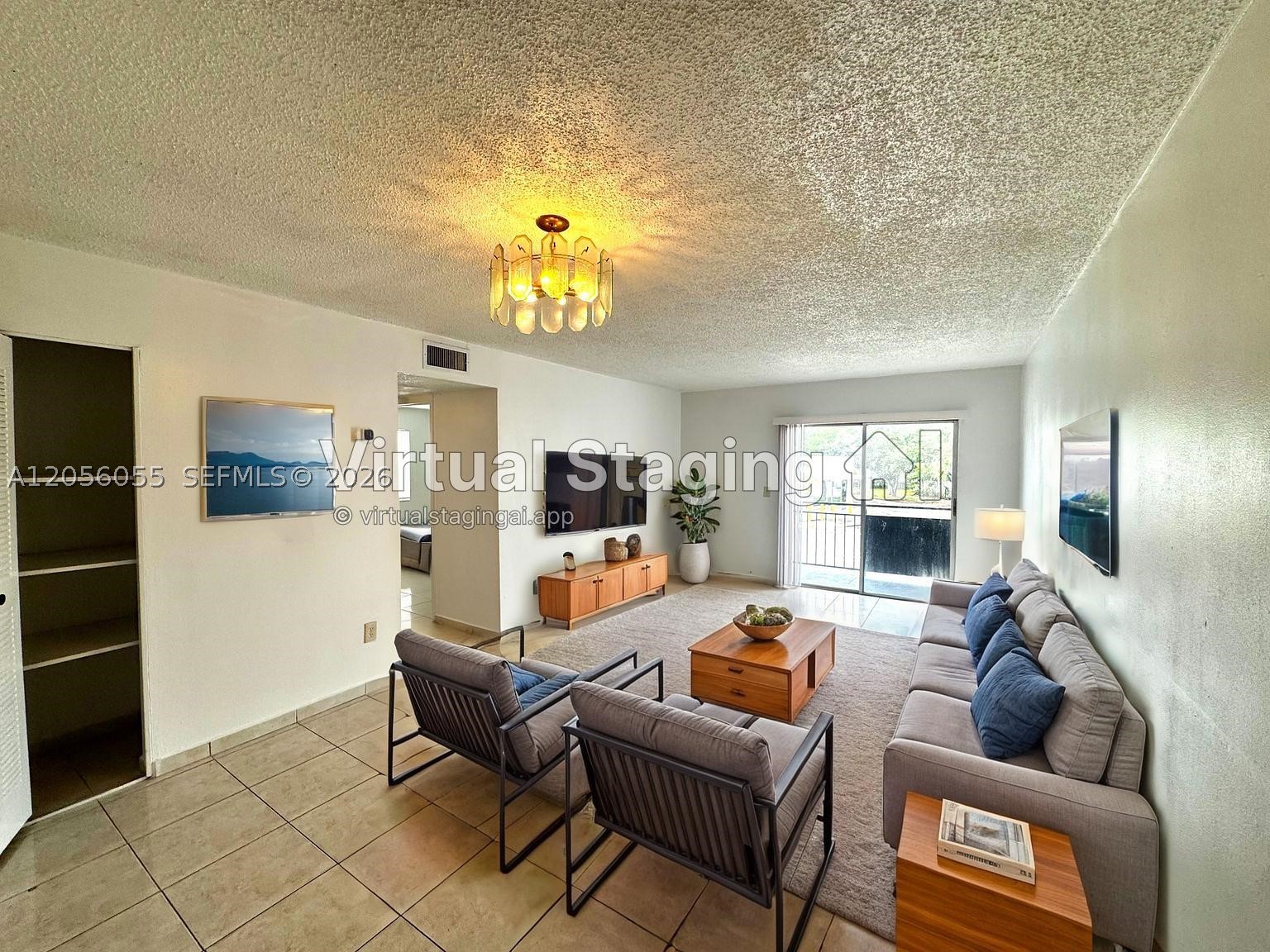 Large 2/1 apartment with central AC and tile flooring throughout to stay cool all year long. Bright and open with balcony off the livingroom. Amenities include laundry, elevator, parking on site. Close to everything. Rapi approval. Just first and security need to move in!