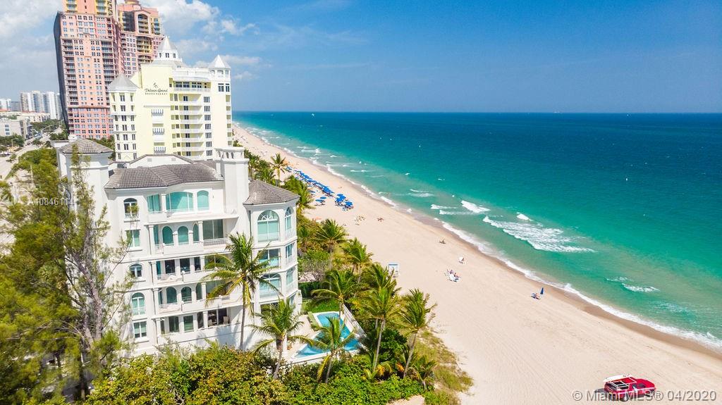 Most desirable Oceanfront Boutique condominium in Fort Lauderdale beach. This 4 exclusive unit building, Villa Octagon, is hardly ever on the market. Live in a two story Penthouse unit with 360 degree views of the Ocean, Intracoastal waterways, and city skyline.
