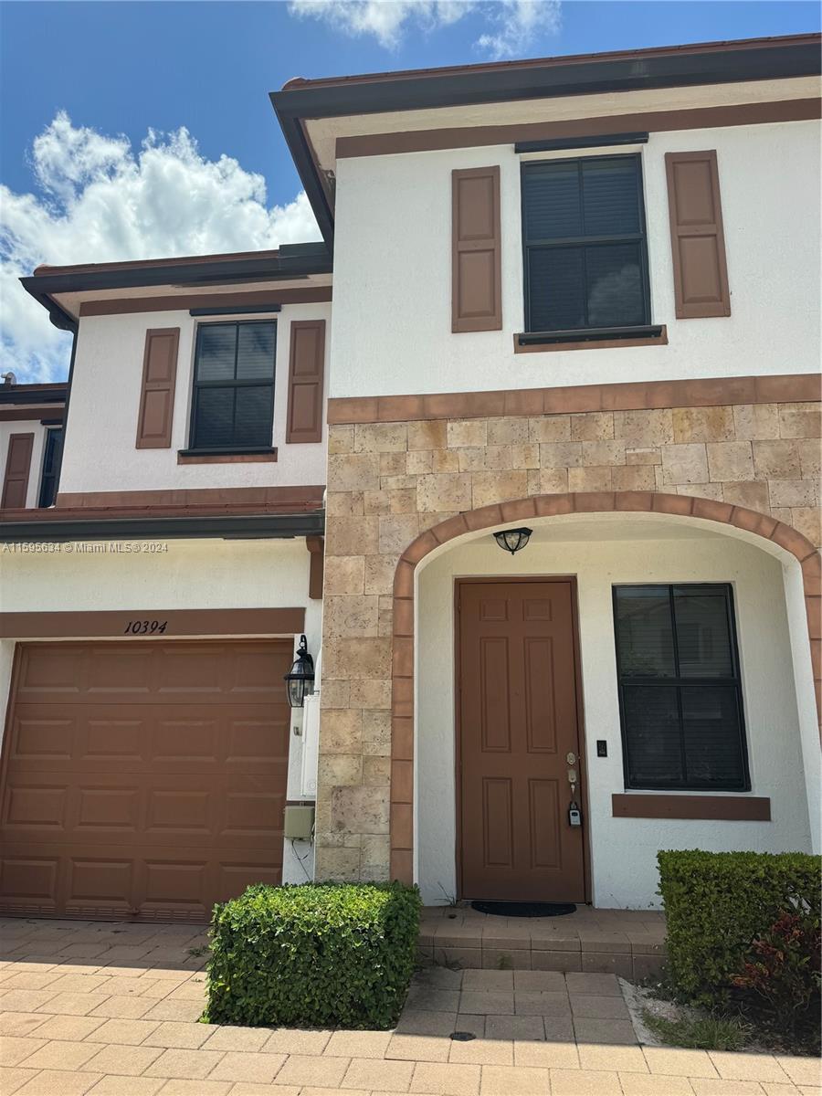 Amazing 3 bedroom 3 bathrooms townhouse In the beautiful community of "Aquabella" in Hialeah. Home has a great living room separated from dining and family room, huge master bedroom with large walk-in closets, spacious open kitchen with quality wood cabinets and upgraded granite countertop, pantry and additional closets in the first floor, stainless steel appliances, have a lots spaces for storage. Tiles on the first floor and carpet on stairs and second floor. Washer and dryer in unit. Three spaces car garage. Downstairs has a full bathroom and closet. Amenities include 2 Clubhouses with pool, gym, social area and more. Community also includes kids playground and green areas to enjoy nature. As per HOA requirements, 680 of credit score is required to at least one of the applicants.