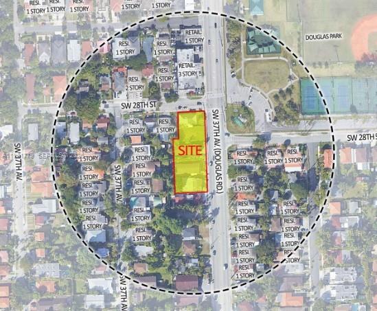 PORTOFOLIO INCLUDING 7 PROPERTIES SIDE BY SIDE: PERFECTLY LOCATED ON WELL KNOWN DOUGLAS RD- 42,000 Sq. Ft. ZONING T5-0 +3 = AUTHORIZED FOR 8 STORIES. DEVELOPEMENT PORTOFOLIO SITE OF 7 PROPERTIES ASSEMBLED CORNER LOTS WITH LARGE FRONTAGE ON DOUGLAS RD. ACROSS DOUGLAS RD IN FRONT OF RENOVATED "DOUGLAS PARK". INCLUDED IN THE SALE ARE THE FLOOR PLANS APPROVED FOR A 8 STORIES MIXED USED BUILDING 3 STORIES OF PARKING AND 5 STORIES (135 CONDO APARTMENTS). THE PORTOFOLIO INCLUDES THE FOLLOWING PROPERTIES: 3700 SW 28th St + 2810 SW 37th AVE + 28 14 SW 37th AVE + 2816 SW 37th AVE + 2828 SW 37th Ave + 2824 SW 37th AVE + 2828 SW 37h AVE. GREAT LOCATION BETWEEN CORAL GABLES, COCONUT GROVE AND MIAMI INTERNATIONAL AIRPORT.