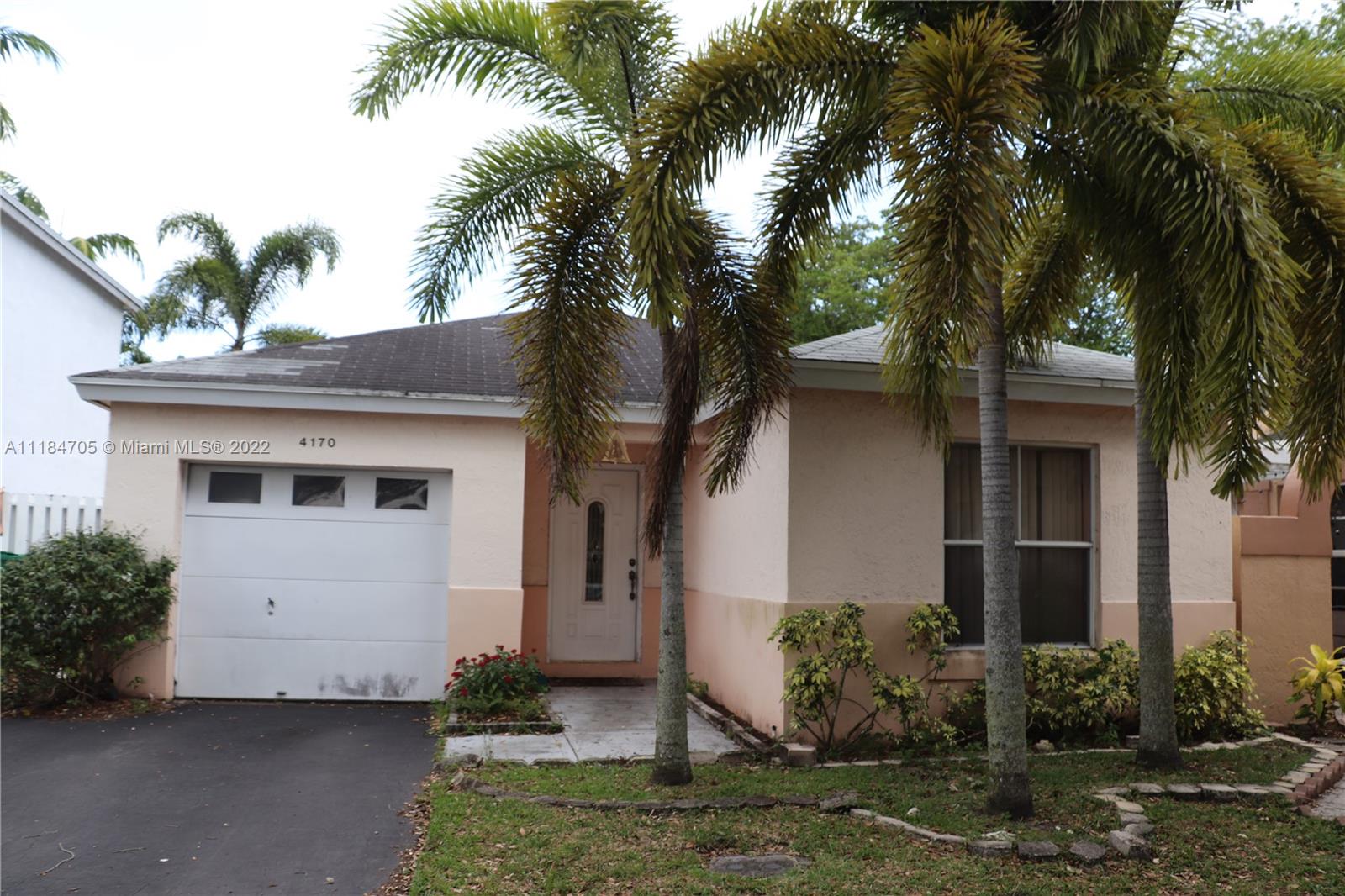 Great location near schools (BC and NSU), hospitals, shopping, and easy access to turnpike and 595.  Vaulted ceilings. 3 bedroom 2 bathroom. Garage was converted into 3rd bedroom, but left room for storage. Additional 8x10 separate. Tile flooring. Community pool. Completely fenced. $90 HOA fee covers exterior.  Property needs TLC.  Roof is original. Interior pictures will be posted in a couple of weeks.