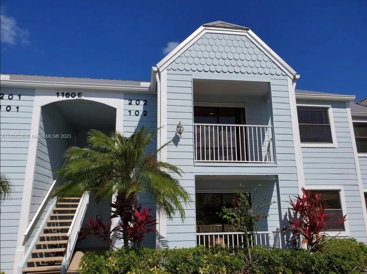 Enjoy this beautiful Key West style complex 6 minutes to Indian River and the beaches of Vero Beach and short drive to shopping and restaurants. This second floor apartment is bright and inviting with an open floor plan. The kitchen has granite counters, new electric range and dishwasher to match the rest of the stainless steel appliances. AC unit was installed in 2020. There is a full size washer and dryer in the condo, and a storage room off the balcony. This self-managed complex offers a pool and a small clubhouse.