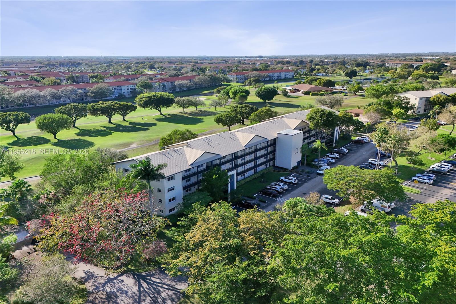 So peaceful and beautiful—golf course views from your patio! Desirable first-floor Hibiscus model featuring 1 bedroom + 1.5 baths with a spacious layout and washer/dryer in the unit. Enjoy an unbeatable setting with the pool on one side of the building and the CV Butterfly Garden on the other. Ready for your updates—make it your own. Incredible location, location, location in this vibrant 55+ resort-style community offering a stunning clubhouse, transportation services, 2 fitness centers, 24-hour security, 8 pools, pickleball & tennis, cinema, billiards, on-site pharmacy, café, golf, and more!
