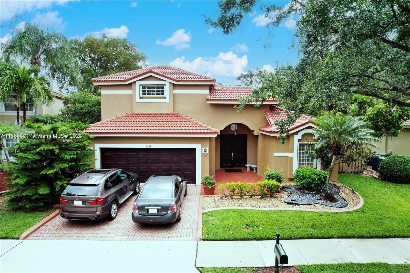 NO ASSOCIATION APPROVAL REQUIRED. 5 bed 3.5 bath with office, loft & lounge. Incredibly rare Courtyard model to enjoy outdoor privacy at the center of your home. Fabulous in-law quarters. Primary bedroom with spa-like bathroom, complete with jacuzzi, double vanities, separate shower; and large his and her walk-in closets. Beautiful lake views from your loft. Expansive ceiling heights, upgraded kitchen; appliances; & new floors. Get a workout in your own gym in the air-conditioned and tiled garage. NEW ROOF, Accordion shutters, and electrical system wired for powerful genset. Private pool with no neighbors in the back. Newer AC’s & Water Heater. close to Publix, Walgreens & Home Depot; near some of the best A+ schools. rent included internet,& landscaping