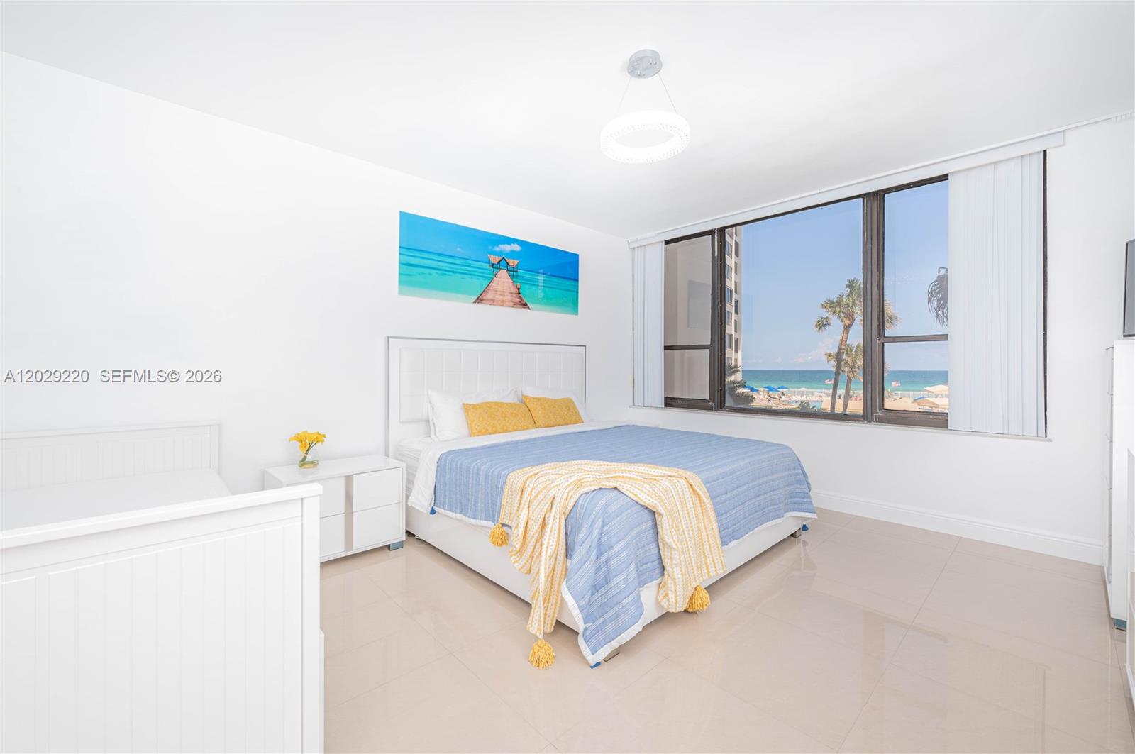Step into this bright and modern tastefully furnished 2 Bdr/2 Bath residence featuring ocean and pool views from the bedrooms and a spacious glass balcony. The unit has been fully renovated and being offered for any terms as minimum as 30-days. Futures brand-new hurricane-impact windows, upgraded kitchen with marble countertops and in-unit Washer/Dryer. Located in a oceanfront building, residents enjoy resort-style amenities including: Beach service; Large heated swimming pool & Jacuzzi; Newly equipped fitness center; Two commercial-grade BBQ stations; Grocery Store "PUBLIX" just across the Ocean Dr on the intracoastal side for convenience. *See Broker’s Remarks for availability*