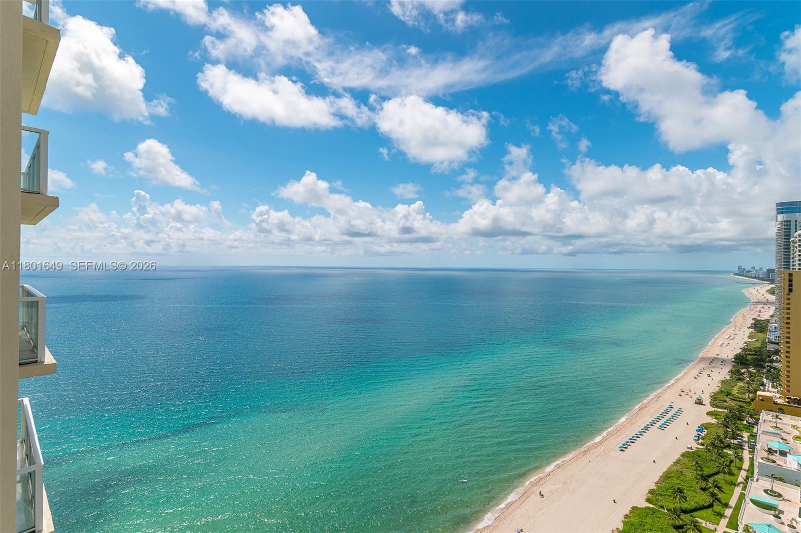 AIRBNB INVESTMENT OPPORTUNITY! Rarely available high floor '01' line with 180 degree unobstructed ocean views that stretch into the downtown Miami skyline. Extremely spacious layout with split bedrooms & 1623 sq/ft interior plus three private balconies. The master bedroom has amazing ocean views & features two walk in closets. The on-suite bathroom has dual sinks & a large soaking tub. Second bedroom can function as a second master bedroom. Den/3rd bedroom features a privacy door & half bathroom directly adjacent. Impact windows & doors throughout. Amazing location in Sunny Isles near many restaurants, shops, & grocery stores. La Perla is a rental friendly building. Rent 12 times a year - 7 day min - Currently renting short term & management company has 1200+ Airbnb reviews. Selling fully furnished and with future bookings in place. Tons of repeat guests! Easy to show