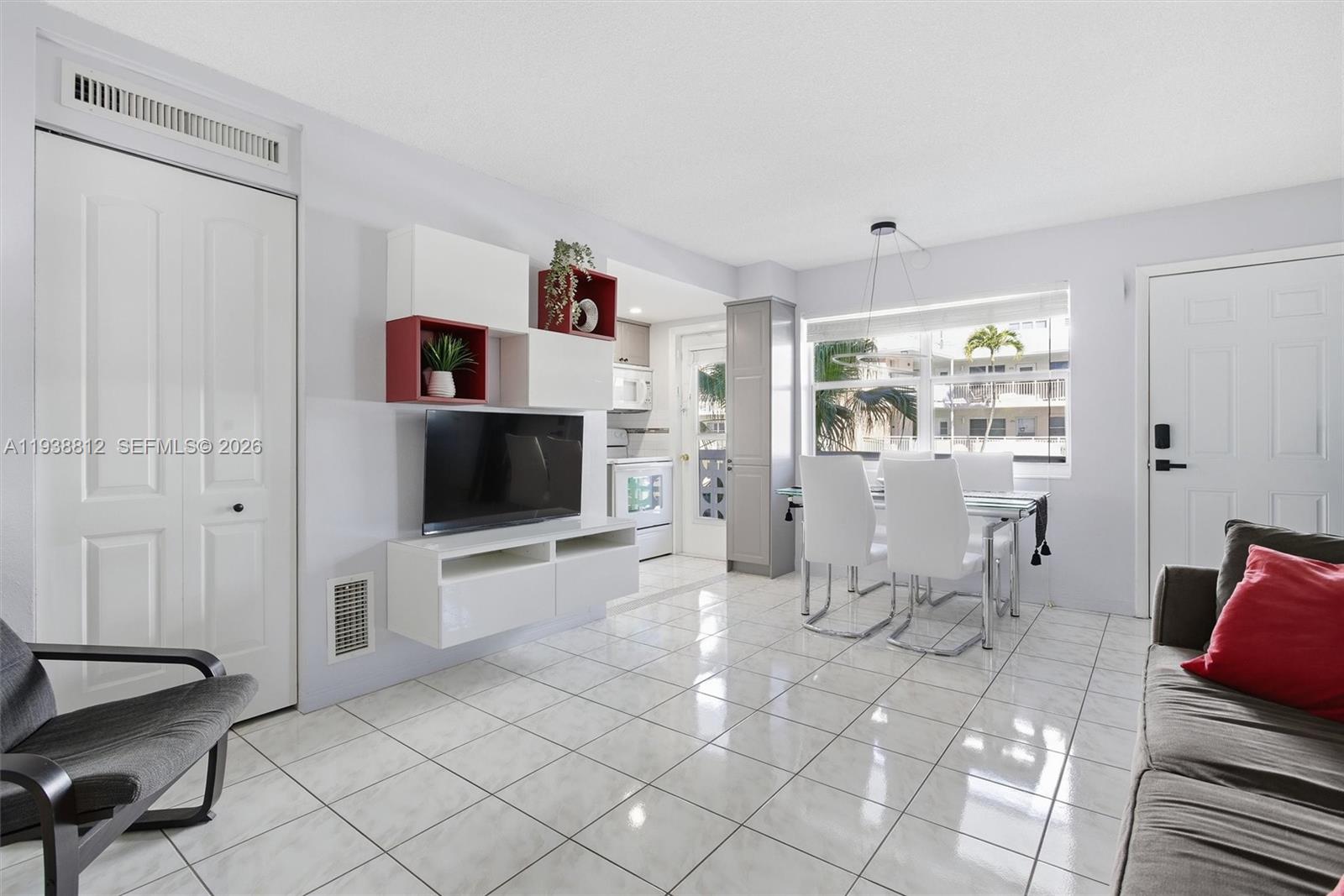 Beautifully renovated 1-bedroom, 1-bath condo, new a/c and impact window, well-designed living space in a desirable 55+ waterfront community. This turnkey, fully furnished residence is move-in ready and features tasteful updates throughout. The community is ideally located directly on the Intracoastal Waterway, with the ocean just across the street, providing the best of South Florida coastal living. Residents enjoy a serene common sitting area overlooking the Intracoasta. Watch boat parade by and enjoy beautiful sunsets perfect for relaxing, socializing, or enjoying daily water views. An excellent opportunity for a primary residence or seasonal retreat in a well-maintained complex close to beaches, shopping, and dining. No rental for first 5 years. Rental once a year. Maximum rental per year 4 months.