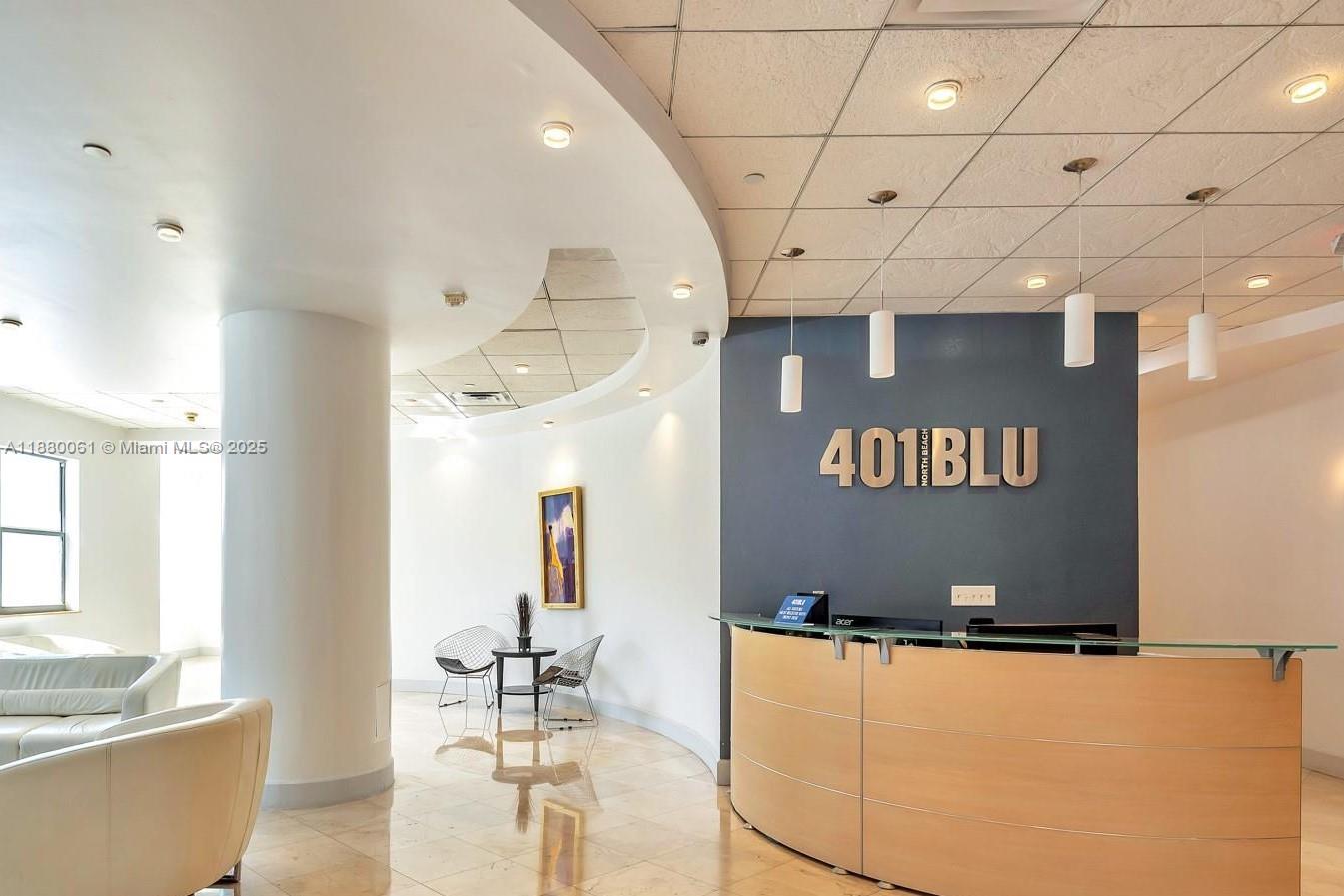 Prime living awaits at 401Blu! Nestled in the heart of North Beach, this residence is mere steps from Town Center, Publix, the beach, and premium shopping and dining destinations. Tile flooring throughout, kitchen with granite countertops and stainless steel appliances, a spacious bathroom with an extended vanity cabinet and ample storage, and a private balcony. Enjoy the secured lobby entrance with a attendant, gym, rooftop pool, and other amenities at 401Blu.  Rented until 8/31/2027.  Great Tenant paying $2,450.