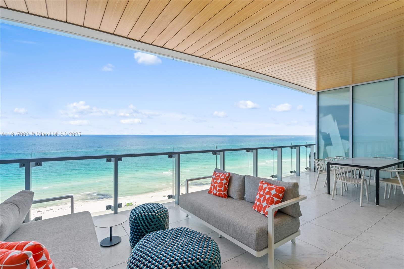 Live the essence of tropical modern luxury at 57 Ocean. This elegant 2-bedroom, 3-bath residence (Unit 1602) showcases sweeping ocean views and a generous balcony for effortless indoor-outdoor living. This boutique building offers resort-style amenities including beach and pool service, 24/7 valet and security, concierge, fitness trainers, spa services, and a private chef. Ideally located on Millionaire’s Row with 220 feet of private beachfront. Contact the listing agent to schedule a showing.