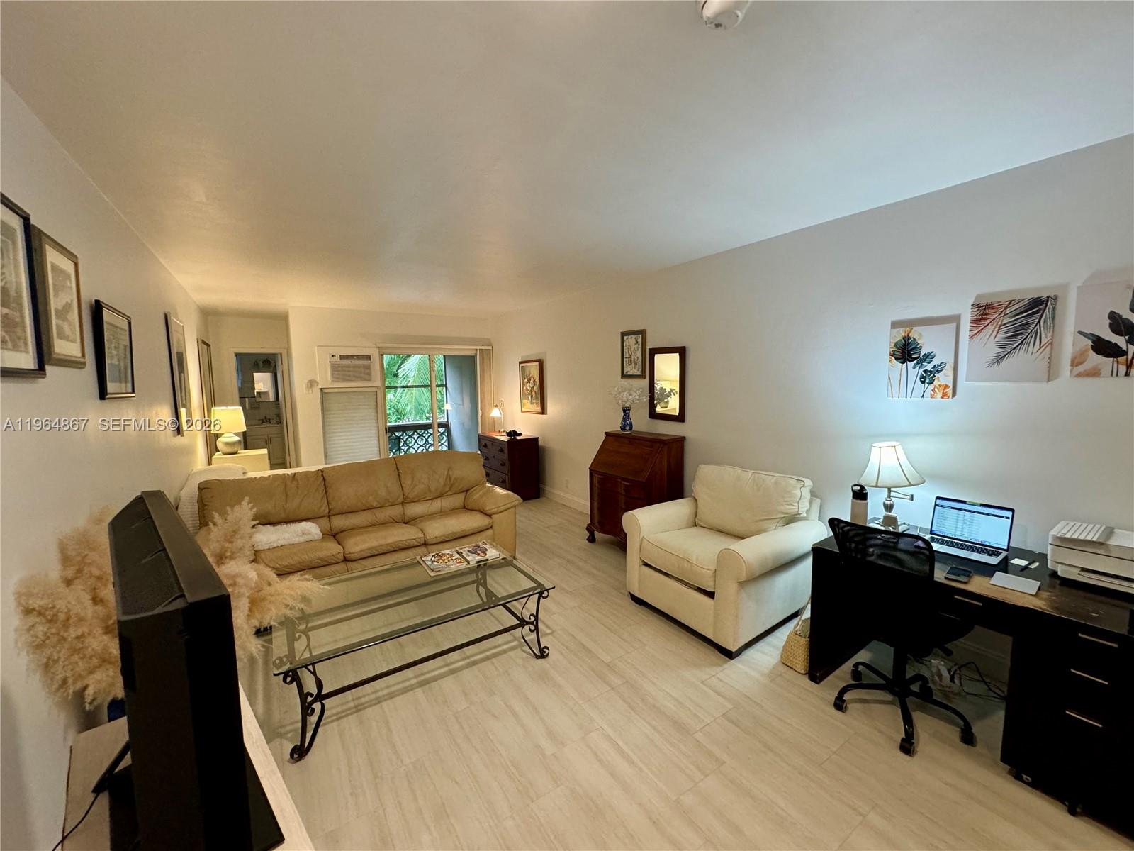 This spacious studio has an open layout, a wall of closet/storage, balcony, new flooring recently installed and the BEST location for all year round rental. It sits across from the University of Miami, steps away from park, banks, gym, restaurants, shops (Sunset Place), Publix and Whole Foods. A few blocks from South Miami Hospital, Doctor's Hospital and Dadeland Mall. Accessibility in transportation with Metrorail, US1 and 874. A low-rise building with only three stories and 45 units. Roof replaced in 2019 and building recently tented. Maintenance includes: insurance, roof, building exterior, pool, elevator, reserve funds, pest control, laundry facilities, water, trash & sewer. HOA has met the reserves requirement under new laws