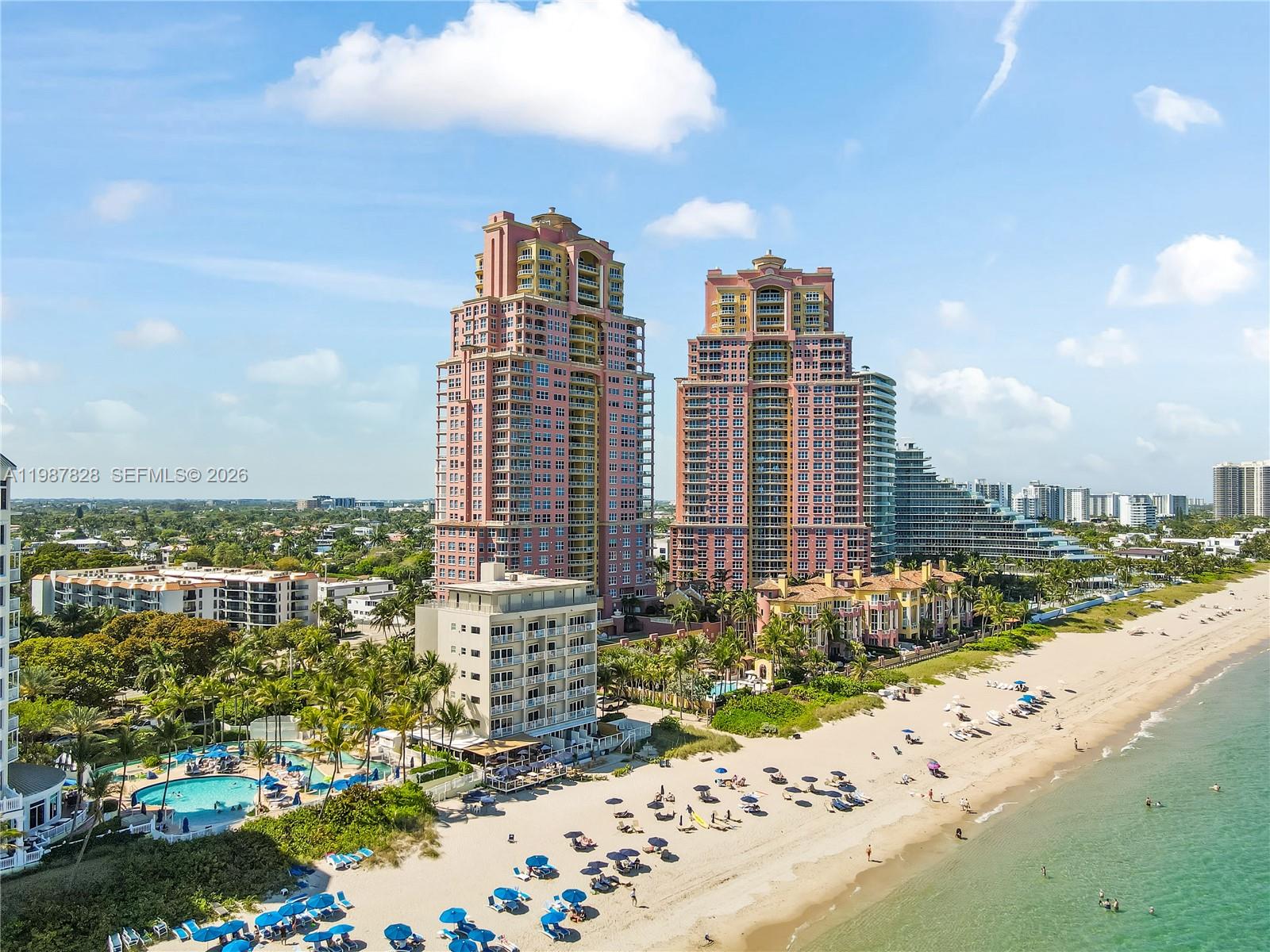 Welcome to the Premier 2-Bedroom Residence at The Palms
Perched on the coveted 20th-floor transition level of The Palms, this exclusive flow-through residence offers a rare combination of soaring ceilings, total privacy, and breathtaking panoramic views of both the Atlantic Ocean and Intracoastal Waterway.
Step into your private foyer entrance and experience a light-filled layout designed for both elegance and comfort. Expansive, oversized balconies on both sides of the residence provide unobstructed sunrise and sunset views—perfect for seamless indoor-outdoor living.
The home is appointed with all-new, top-of-the-line appliances, including Wolf, Bosch, and Sub-Zero, along with a reverse osmosis water filtration system in the kitchen. A formal dining area complements the open living space, while marble and wood flooring run throughout the residence. 
The spacious primary suite is a private retreat, featuring a custom-built California Closets walk-in closet and a dedicated seating area with stunning water views. The spa-inspired primary bathroom includes a luxurious soaking tub for ultimate relaxation. Additional upgrades include Frontal fiberglass walls for water protection intrusion. Custom cabinetry and modern LED lighting throughout. Enjoy a full suite of resort-style amenities, including: Two swimming pools, State-of-the-art fitness center with new equipment, Tennis & basketball and racket ball courts, sauna & steam room. 24-hour valet & security, Valet Beach service.