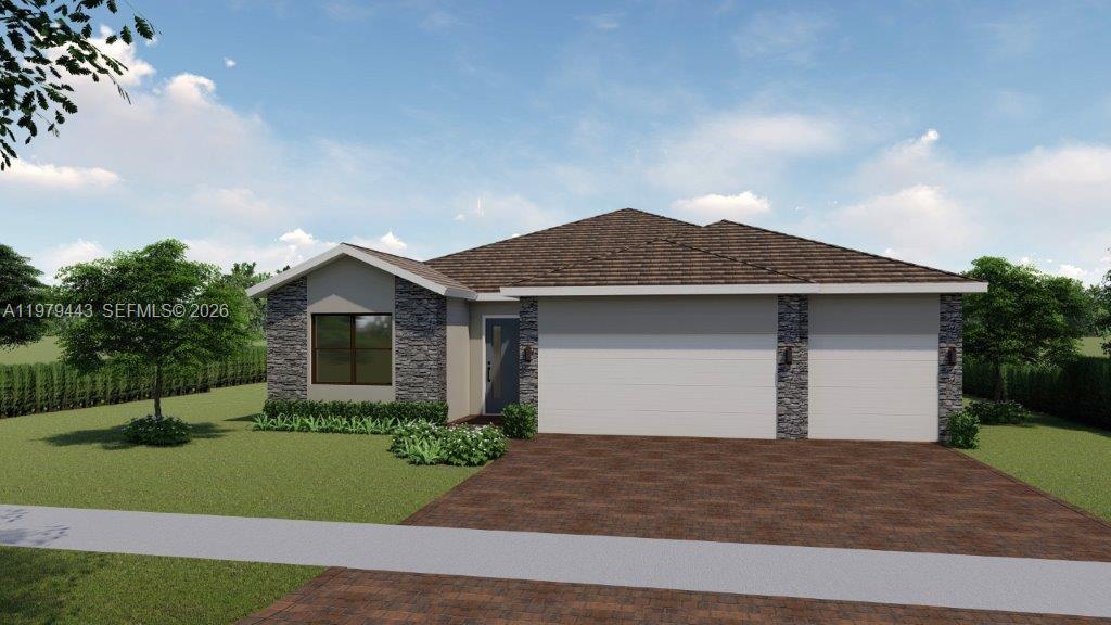 The Destin, an elegant one single-story Residence offering 2,315 Sq ft of thoughtfully designed living space with 4 bedrooms and 3 bathrooms. This open-concept home features a spacious great room that flows into a designer kitchen with a large island and dining area-ideal for entertaining. The private owner's suite is tucked away at the rear of the home and includes dual walk-in closets and a spa-inspired bathroom. Three additional bedrooms are positioned separately for added comfort and privacy. Enjoy seamless indoor-outdoor living with a covered Lanai and the convenience of a spacious three-car garage. A perfect blend of luxury, comfort, and modern living. BRAND NEW HOME! CALL FOR A TOUR AND MOVE IN SPECIALS. Restrictions may apply* Pictures, photographs, features, colors & sizes are approximate for illustrations purposes only and will vary from the homes as built. These are not of the actual home but are similar to the home being built.