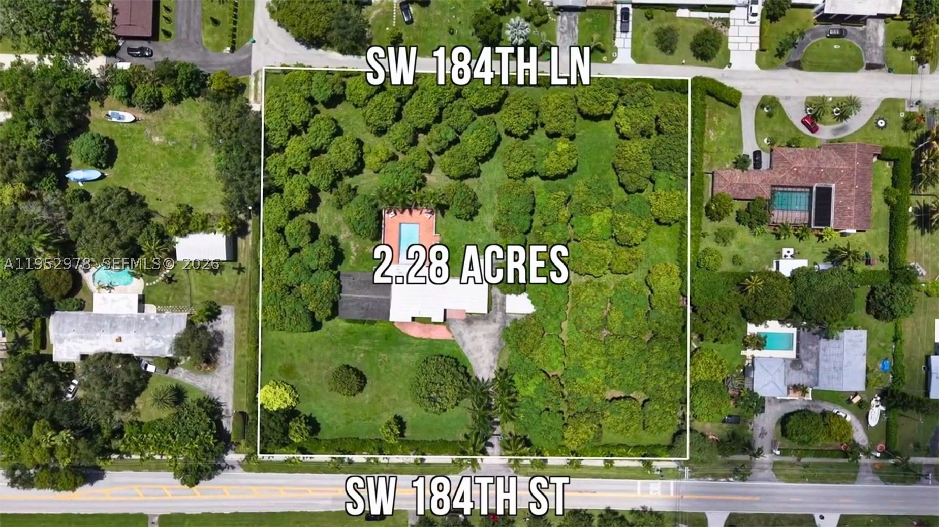 Development opportunity in Cutler Bay. This 2.28-acre property, just off scenic Old Cutler Rd, offers endless potential build, develop, or enjoy as-is. See video of a rendering illustrating just one possible vision for the property's future development. Next to Palmer Trinity Private School, close to Black Point Marina, The Falls, Southland Mall, Deering Bay Estates, parks, and US-1 for easy access to Miami and the Florida Keys. The lush lot, filled with mature mango trees, includes a 2,635 SF home featuring 4 bedrooms and 2 bathrooms, plus a detached office/flex room, gym room, and detached storage space, ready for your vision. The property has two entrances front and back, one on SW 184 St and another on SW 184 Ln. Large parcels like this in such a prime location are hard to find.