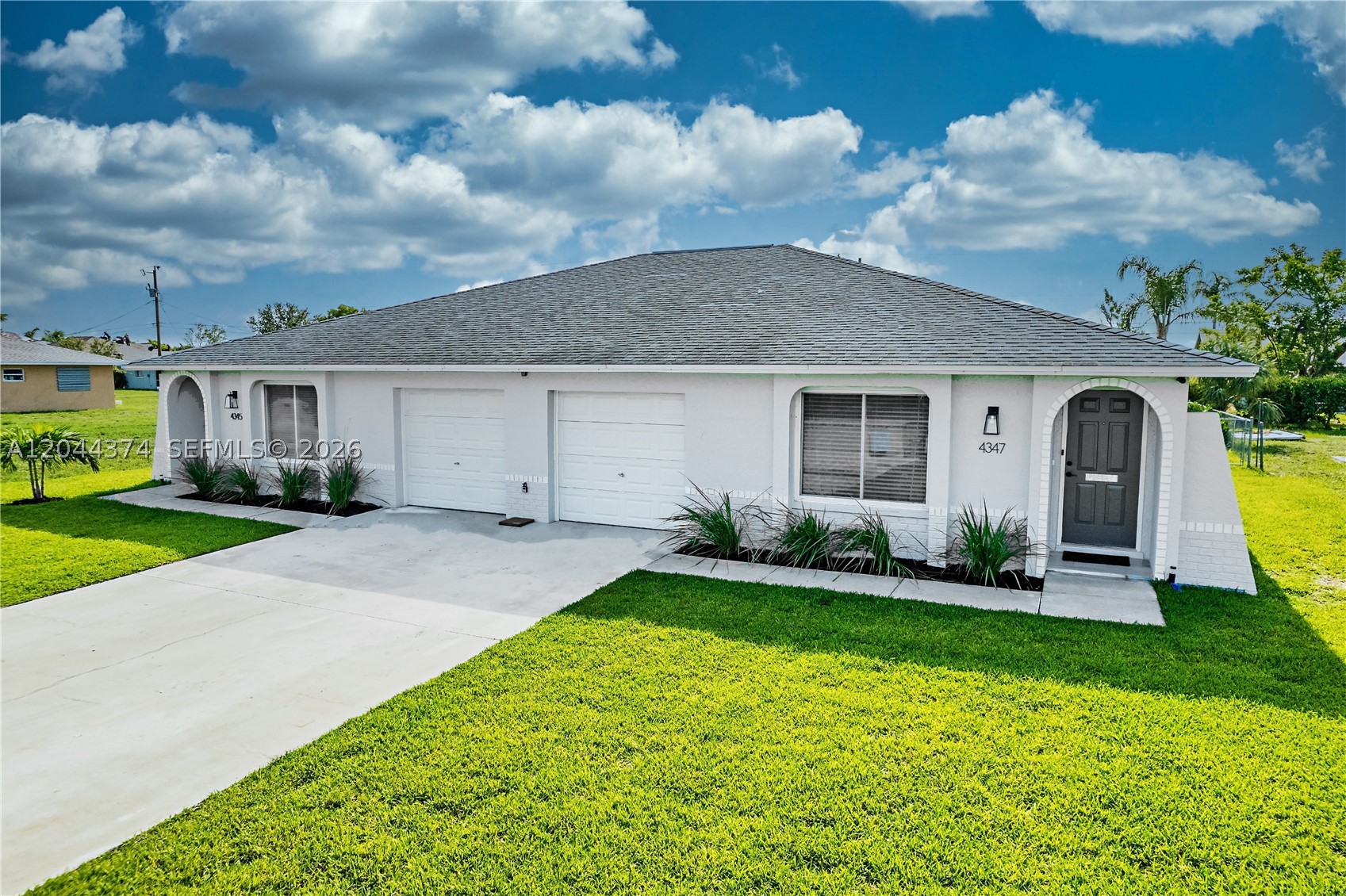 Rare opportunity to own a beautifully maintained duplex in desirable SW Cape Coral! Each of the two spacious units features 3 bedrooms, 2 bathrooms, an open kitchen and dining area, two separate living spaces, and an indoor laundry spaces (6 bedrooms and 4 bathrooms total). Relax or entertain in the heated pool surrounded by a private, fully fenced backyard with mature privacy hedges. Perfect for multi-generational living, an owner looking to live in one unit while generating rental income from the other, or investors seeking a quality income-producing property. No HOA and no rental restrictions from an association, providing maximum flexibility for future use. Conveniently located just minutes from Cape Harbour, Tarpon Point, shopping, dining, Publix, Walmart, Home Depot, the Cape Coral Library, and the Pelican Sports Complex. Easy access to Fort Myers, area hospitals, and the Gulf beaches. A unique opportunity offering flexibility, lifestyle, and long-term value in one of Cape Coral's most desirable neighborhoods.