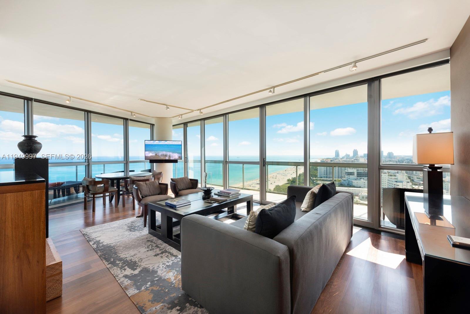 Two-bedroom oceanfront corner residence at The Setai, featuring a coveted southeast exposure with sweeping Atlantic Ocean views. This elegant, fully serviced home offers floor-to-ceiling glass, refined interiors, and exceptional natural light. Located within the Setai Hotel Rental Program, owners enjoy effortless income potential alongside five-star amenities, world-class dining, and legendary beachfront service in one of Miami Beach’s most iconic luxury resorts.