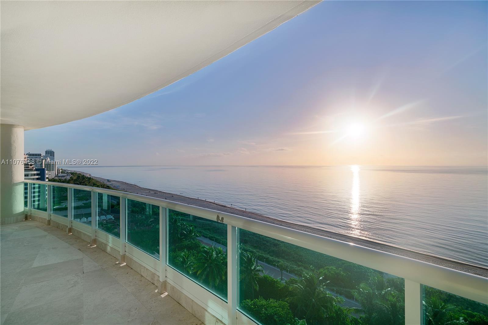 Welcome home to this mansion on the ocean.  Over 5500 SF, this sprawling 4 bedroom residence is an artful combination of three units.  With a private elevator direct access into the condo this really feels like a home.  Enjoy spacious entertaining areas including a phenomenal ocean facing living room, formal dining room, spacious kitchen with breakfast room and family/media room.  Other features throughout include intricate wood millwork, wine closet, great art walls, motorized window treatments etc.  Kitchen has two separate ovens, 4 sinks, full size subzero.   The primary suite is palatial and includes a sitting area, two well appointed  bathrooms,  multiple walk in closets and storage areas.  Condo enjoys multiple terraces.  This phenomenal boutique building enjoys 5 star services.