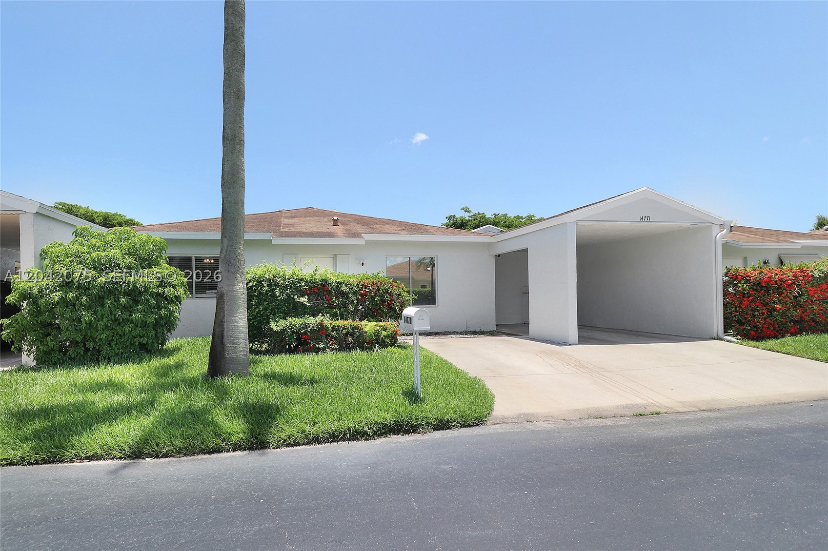 This charming 2-bedroom, 2-bathroom home boasts extra square footage, featuring a large den and a separate entrance. Conveniently located close to the clubhouse, pool, and amenities. The community offers a pool, gym, entertainment, theater, movies, pickleball, putting green, shuffleboard, and tennis. Low HOA includes cable, internet, pest control, and lawn care. Close to both major highways and Downtown Delray Beach — approximately 1 mile to two Publix shopping centers, eateries, and all your everyday needs. At least one resident must be 55+, with a minimum credit score of 650.
