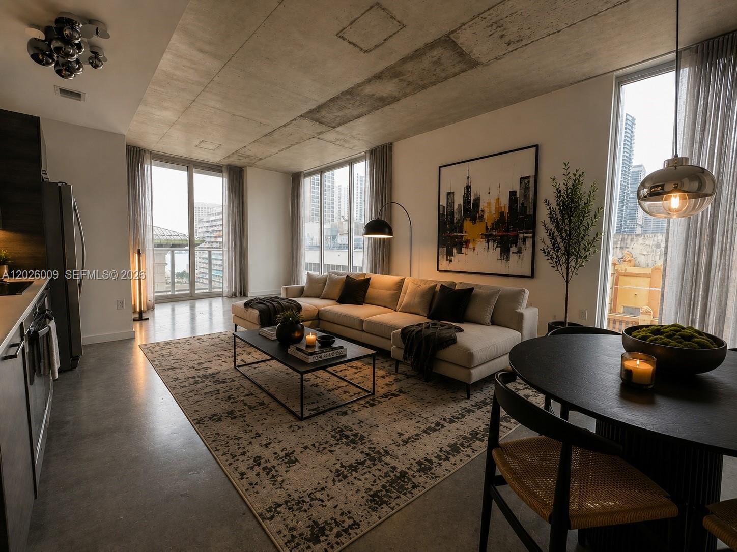 Amazing 2Bed/2Full Baths @Centro Downtown Miami. Location! Location! Location! Corner and biggest line in the building. The 2nd bedroom is open, with no door. Features open, light-filled living spaces with floor-to-ceiling windows, creating a seamless connection with the energy of downtown. The unit features 10 ft. exposed ceilings and polished concrete floors. 1st class building amenities: health club & spa, residents lounge & social room, rooftop infinity pool with 360-degree views, Skyline Lounge, E-Lounge, valet parking & much more. Just a few blocks from the Miami Riverfront, Bayfront Park, Bayside Marketplace, AA Arena, Museum Park, and the Arsht Center. Valet is not included, tenant must pay it monthly.