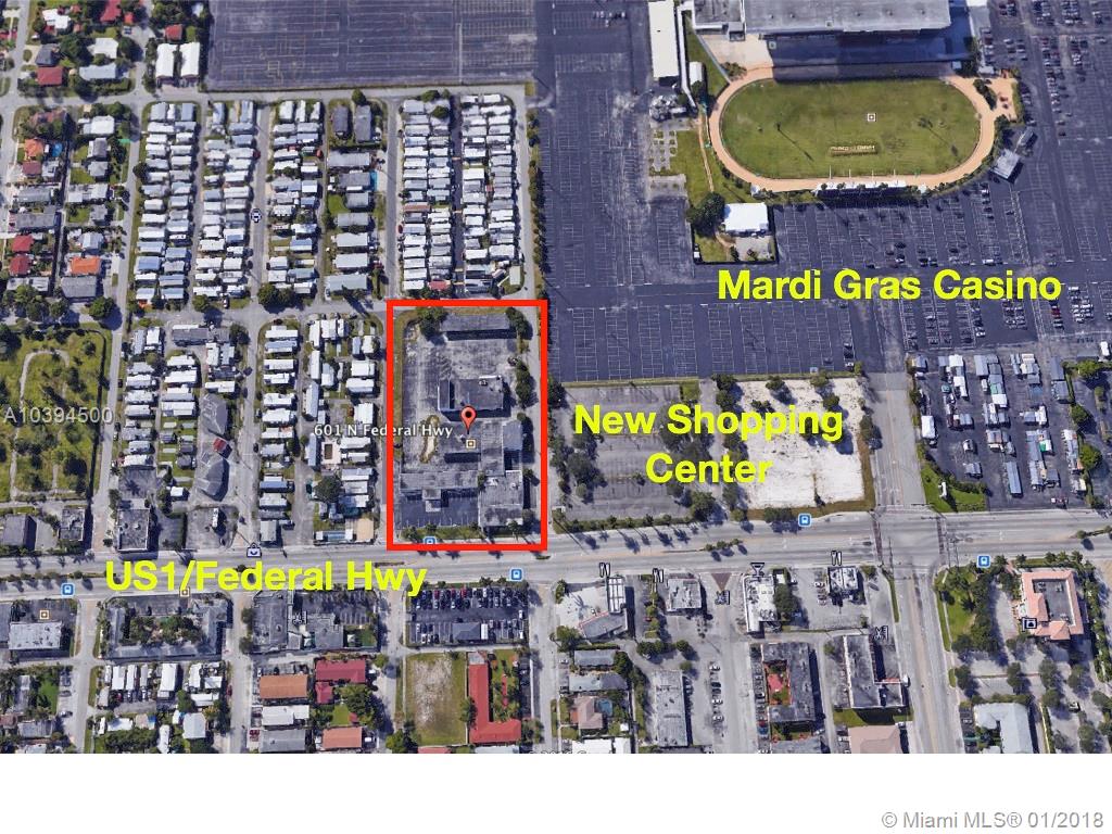 Great opportunity to purchase 601 N Federal Highway Hallandale Beach FL 33009. The subject property consists of 2.52 acres (109,827 sf) of land located directly on US1 N Federal Highway in Hallandale Beach Florida. Site contains 270 feet of US1 frontage, with curb access on all three sides. The existing building is 32,000sf of usable automotive and office space with a front showroom.
Liberal zoning allows for almost all uses. Shopping center, 260 unit apartment building, major retail chain, 400+ rooms hotel and much more. Included in this package is zoning chart with list of permitted uses.
Call for additional information, excellent opportunity to build a brand new project on US1, one of the hottest and fastest growing areas in the United States.