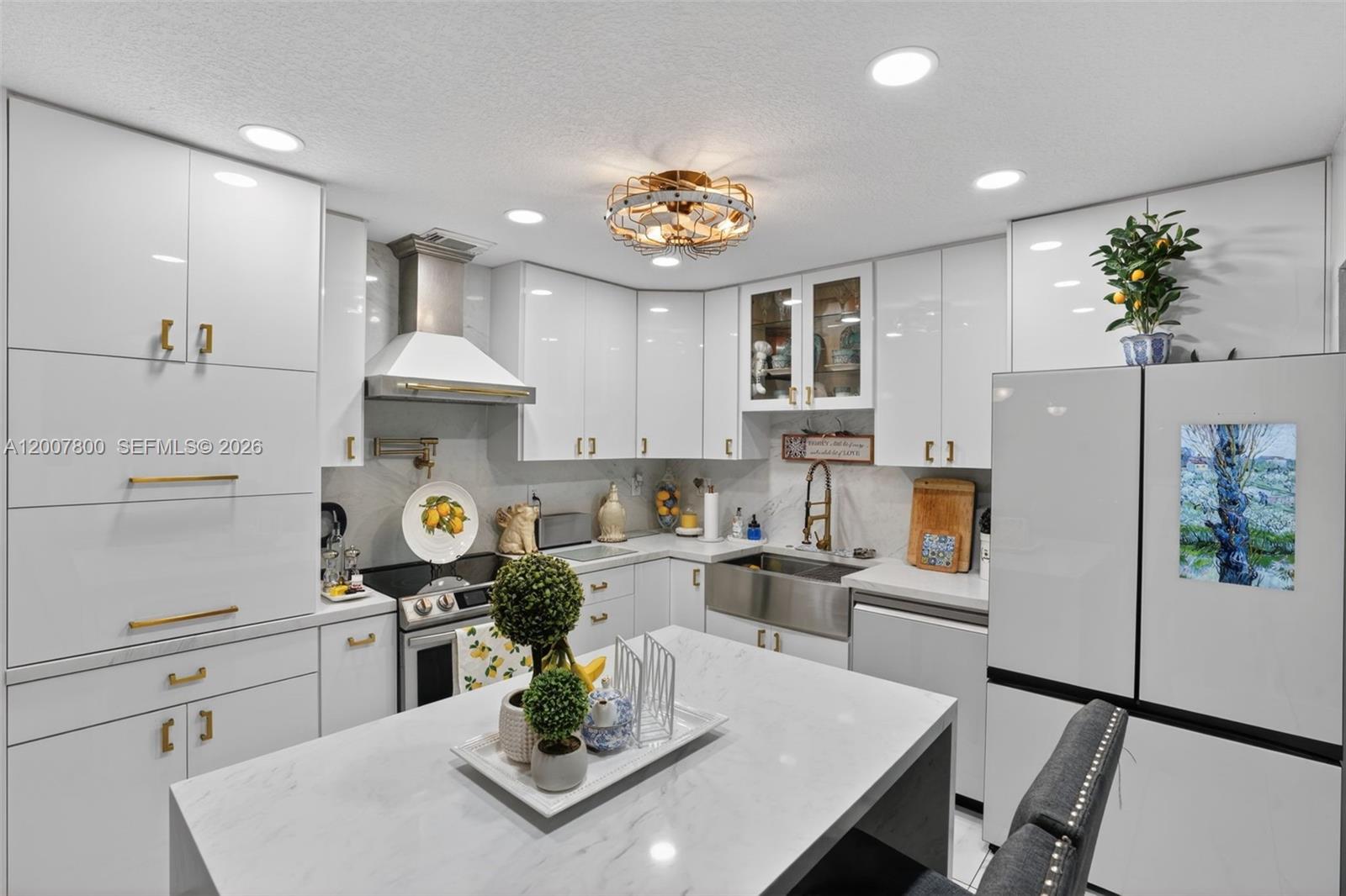 This beautifully maintained 4-bedroom, 2-bathroom home sits on a desirable corner lot and showcases true pride of ownership throughout. Featuring a durable 2019 tile roof, the property is fully fenced and offers ample space for an RV or boat. The expansive outdoor area is designed for both relaxation and entertaining, with a large covered terrace, paved patio, and a fully equipped barbecue and outdoor grill area. Inside, the home boasts a chef’s kitchen with high-end countertops, custom cabinetry, moveable coffee  station, stainless steel wine cooler and matching wine and cigar cabinet and a convenient pot filler, perfect for culinary enthusiasts. The spacious layout flows seamlessly, offering comfort and functionality for everyday living. Step outside to enjoy the heated pool, and heated spa ideal for year-round enjoyment, surrounded by a private, well-kept yard. The master suite includes a beautifully designed bathroom featuring a separate vintage-style clawfoot tub and walk-in shower, creating a spa-like retreat. This home combines quality, space, and thoughtful upgrades, making it a standout choice for those seeking both comfort and style. No Association!!!