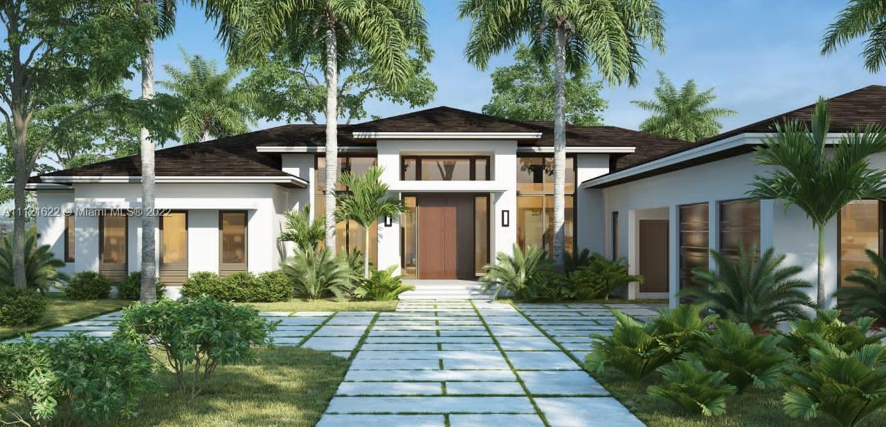 Brand new Transitional Modern Masterpiece. Luxurious design with one of a kind layout with impressive high ceilings and floor to ceiling windows and doors. Massive slatted wood entry door that leads to a spectacular 15ft ceiling foyer with direct views to the stunning pool and amazing deck area. This 7/7/1 offers a custom made Italian kitchen with a hidden walk in pantry, Wolf & Sub Zero appliances integrated with the family room and breakfast area. Master bedroom overlooking the pool with a stunning white marble bath with a free standing bath tub and his and hers walk-in closets.
Large Guest house and cabana bath . Carport and 2 car garage with ample space for lifts and ceiling storage. BBQ area ideal for entertaining. Smart home with brilliant and Sonos system throughout the house.