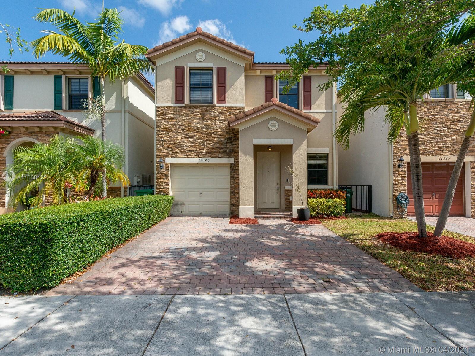 Modern Style 4 Bedroom, 2.5 Bathrooms located in the highly desired Silver Palms Community.  This property features an open kitchen with granite countertops, stainless steel appliances, pantry, tiled throughout, spacious living area with separate family and living room, half bath for guests downstairs, one car garage, enjoy the lake view straight from your backyard.  This unit is conveniently located steps away from ample guest parking.  Silver Palms is known for its resort style amenities including a huge community pool, gym, clubhouse, kids playground, basketball courts, kids water park, BBQ area and so much more! Located minutes away from the Turnpike, shops, restaurant and Black Point Marina.  Call today to make this home yours!  FHA approved.