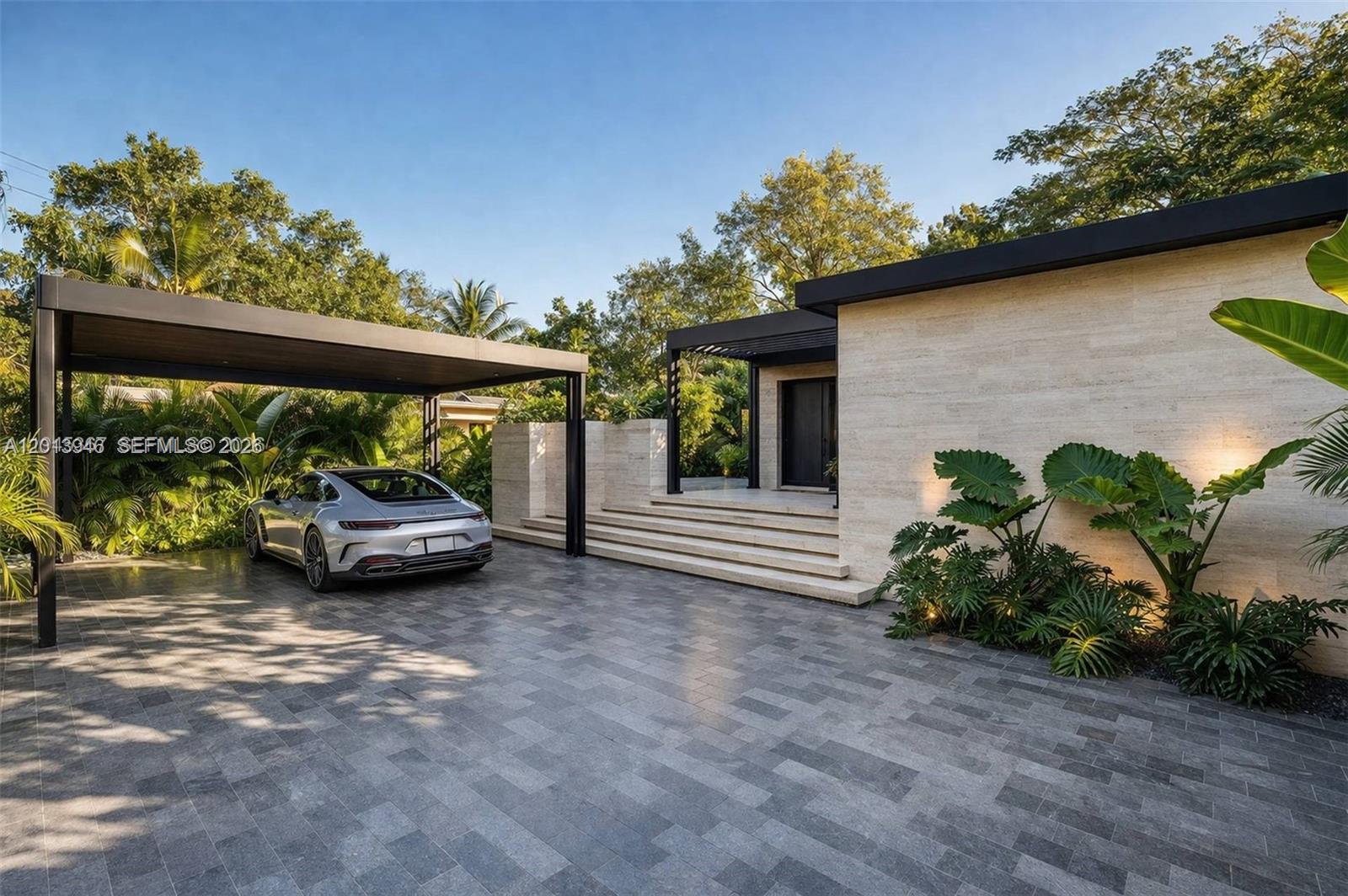 Striking contemporary residence situated in the heart of Coconut Grove, thoughtfully redesigned with an emphasis on quality, design, and privacy. This residence showcases an Italian-crafted kitchen with professional-grade Fulgor Milano appliances, custom MisuraEmme closets, and high-end Effepi R. fixtures throughout. Elegant materials define the interiors, including Turkish Vein Cut travertine floors, lime washed walls, and sleek VivaPorte architectural doors, creating a refined, cohesive modern aesthetic. Offered with the option to purchase fully furnished for authentic turn-key living. The outdoor environment is equally compelling, featuring multiple curated spaces for entertaining and relaxation. Highlights include Talenti outdoor furnishings, a private firepit lounge, lush new tropical landscaping, and a built-in Italian jacuzzi. Wellness and technology are seamlessly integrated with a Gruppo Tresse spa system, upgraded Buster + Punch lighting, and Sony systems installed in every room.  Fully gated and exceptionally private, the property offers a tranquil retreat while remaining moments from the best of Coconut Grove. With room to add a pool and expand, this is a rare opportunity to own a design-forward home created for elevated modern living.