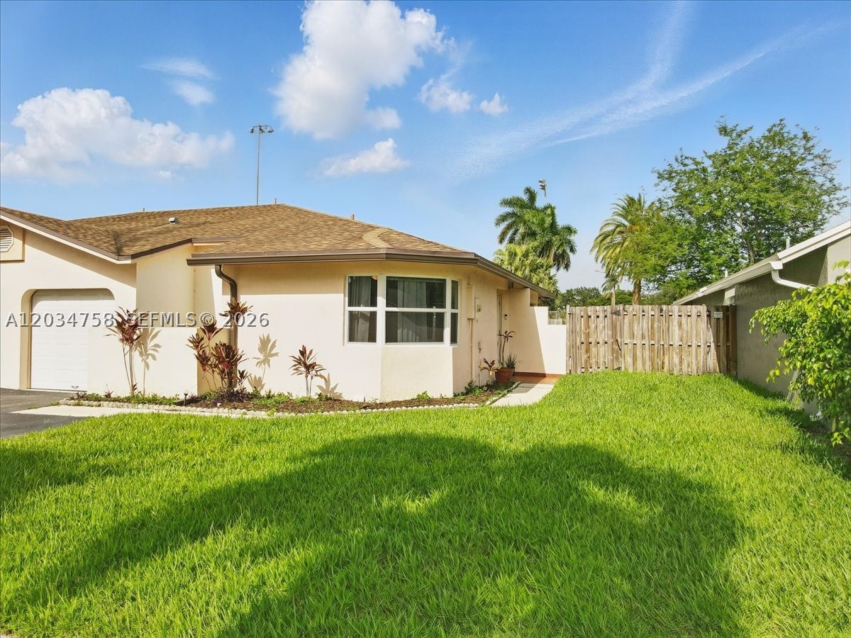 A one story attached villa featuring  2 bedrooms & 2 Full bathrooms 1-car garage & a  private, fenced yard with a pool.  Full impact windows & doors ensuring safety & energy efficiency. Located in the desirable city of Cooper City, you will benefit from access to excellent schools, With low association fees of just $60 a month. Sold AS-IS Roof good condition from 2006, A/C working fine from 2005 This is a short-sale listing, subject to lender's approval.