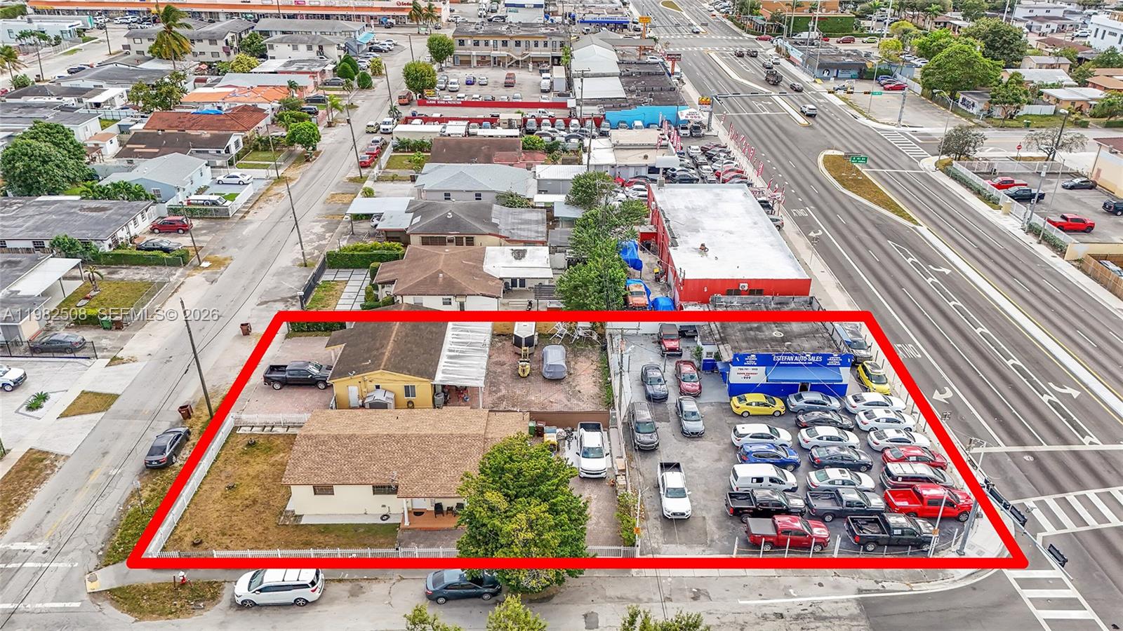 Excellent investment opportunity in Hialeah! package of 4 properties: 2 commercial (C2) and 2 residential (R1). Includes 4265 E 8 Ave (folio 04-3105-001-5430 ) with office for car dealership, plus 3 adjacent parcels: 4264 E 8 Ct (folio 04-3105-001-5570), 820 E 43 St (folio 04-3105-001-5580), and 4265 E 8 AV (folio 04-3105-001-5420). Current tenants generate income from commercial lease and single-family rentals. Prime location with excellent visibility and access. Ideal for redevelopment, investors, or long term hold. ***possibility to occupy the dealership