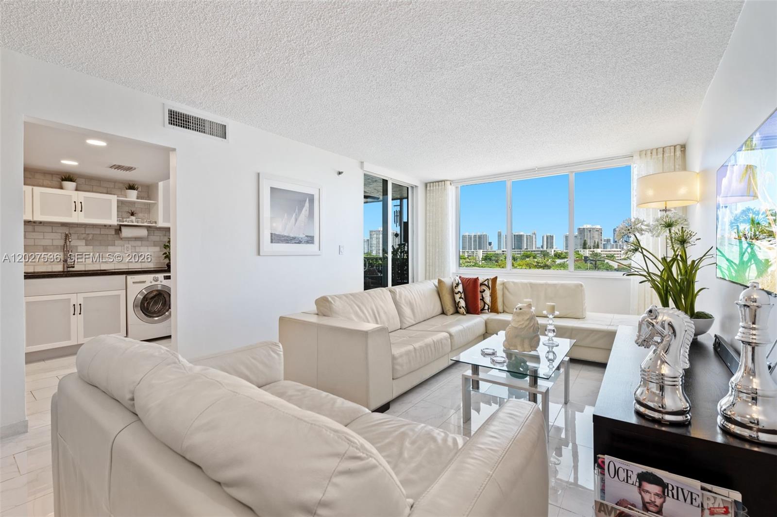 Discover Greynolds Park Club, a unique find nestled along Dixie Highway in North Miami Beach, Greynolds Park and steps from Aventura and Sunny Isles Beach. This completely remodeled 2 bedrooms, 2 full size bathrooms offers a private floor plan with oversized rooms, ample closet space and a double door entry. Porcelain title flooring throughout and upgraded Impact Windows and Doors already installed. Kitchen opens to a private terrace facing Aventura and Sunny Isles Skyline. Located a short walk to Greynolds Park offering 249 acres of nature trails, picnic areas, watercraft rentals, a golf course, and nature programs in a peaceful setting. A truly unique blend of suburban tranquility and urban convenience awaits you. CASH ONLY.