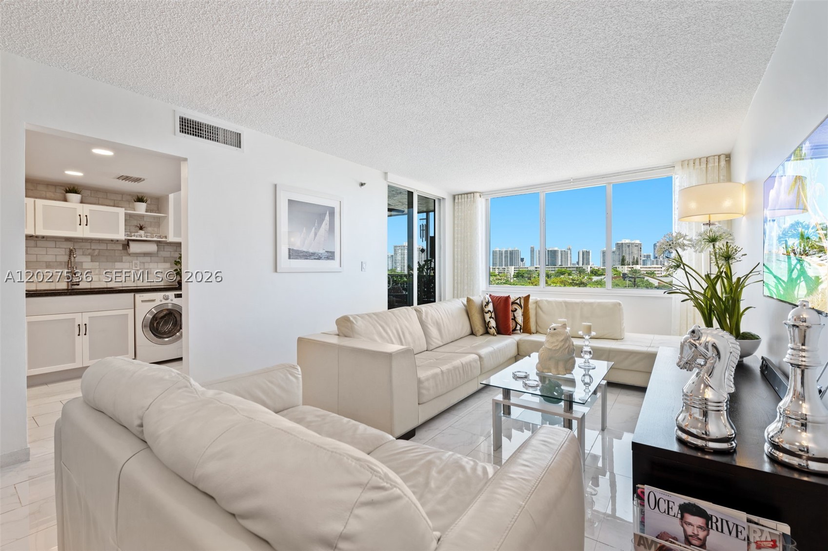 Discover Greynolds Park Club, a unique find nestled along Dixie Highway in North Miami Beach, Greynolds Park and steps from Aventura and Sunny Isles Beach. This completely remodeled 2 bedrooms, 2 full size bathrooms offers a private floor plan with oversized rooms, ample closet space and a double door entry. Porcelain title flooring throughout and upgraded Impact Windows and Doors already installed. Kitchen opens to a private terrace facing Aventura and Sunny Isles Skyline. Located a short walk to Greynolds Park offering 249 acres of nature trails, picnic areas, watercraft rentals, a golf course, and nature programs in a peaceful setting. A truly unique blend of suburban tranquility and urban convenience awaits you. CASH ONLY.