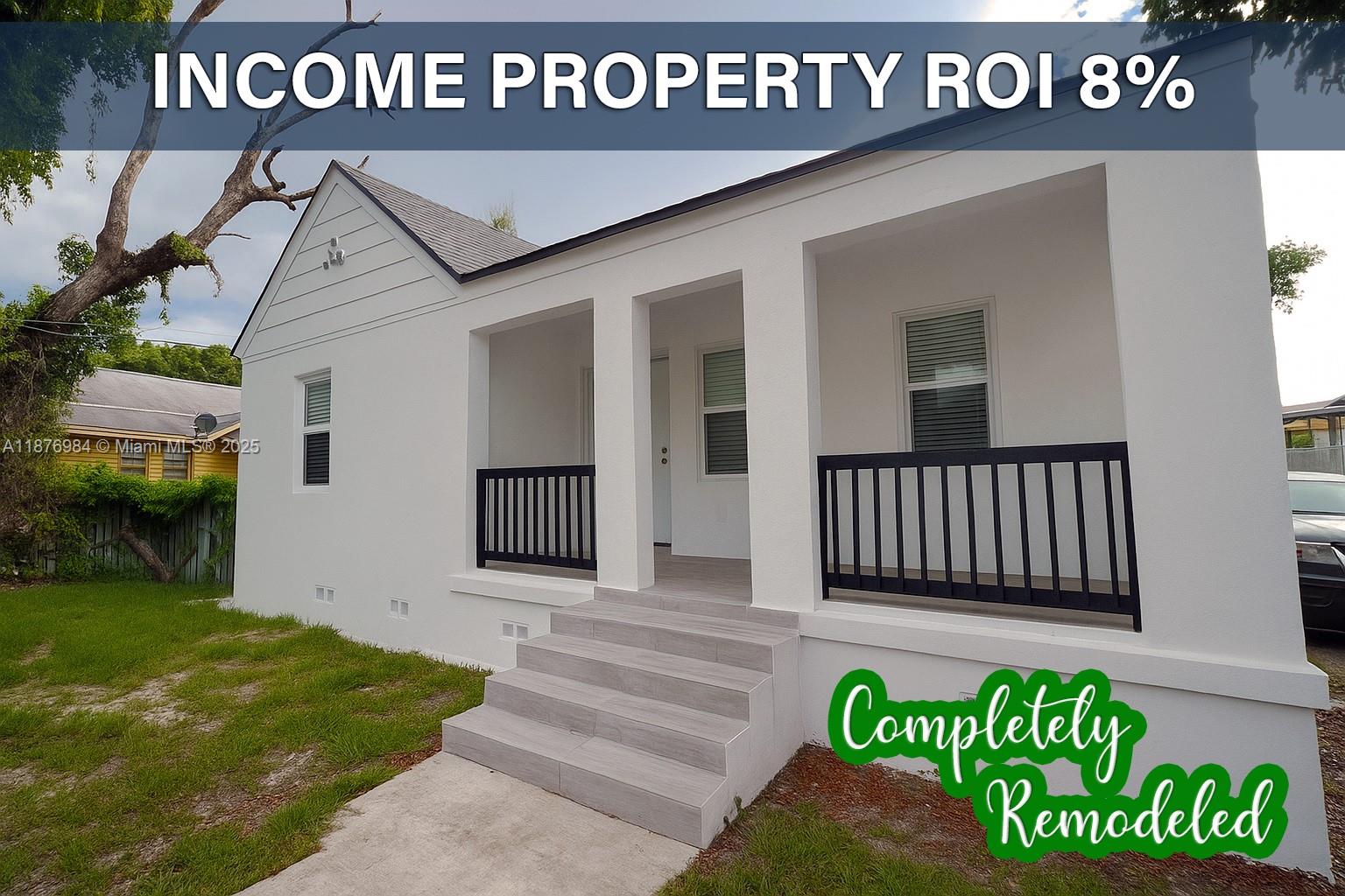 HUGE PRICE REDUCTION!!! Detached duplex featuring 2 separate houses on 1 lot. Property has been renovated. Numbers talks open the attachment.  The front unit is currently rented for $2,700 per month through Section 8; however, it is functionally a 2-bedroom plus den, 1-bathroom. The rear unit has a projected rental income of $3,000 per month, both unit have aproximately a NET annual income of approximately $50k. The property is being sold AS-IS.The second unit features 3 bedrooms and 2 bathrooms. It is currently rented on a short-term basis and includes brand-new appliances and a new A/C system. This unit has the potential to be rented on an annual lease for approximately $3,000 per month. The owner currently pays utilities for the rear unit, while the tenant covers utilities for the front unit. Attachments are available, including the last six months of short-term rental income, as well as water and sewer bills.Ideally located just minutes from the airport, beaches, and major attractions such as Wynwood, Design District, Midtown, and Brickell. Zoned T5-R, this duplex represents a rare opportunity in today’s market, offering an estimated ROI of 8% to 10%.Please do not contact or disturb the tenants. Kindly allow 24 hours’ notice for showings.The property is being sold AS-IS.