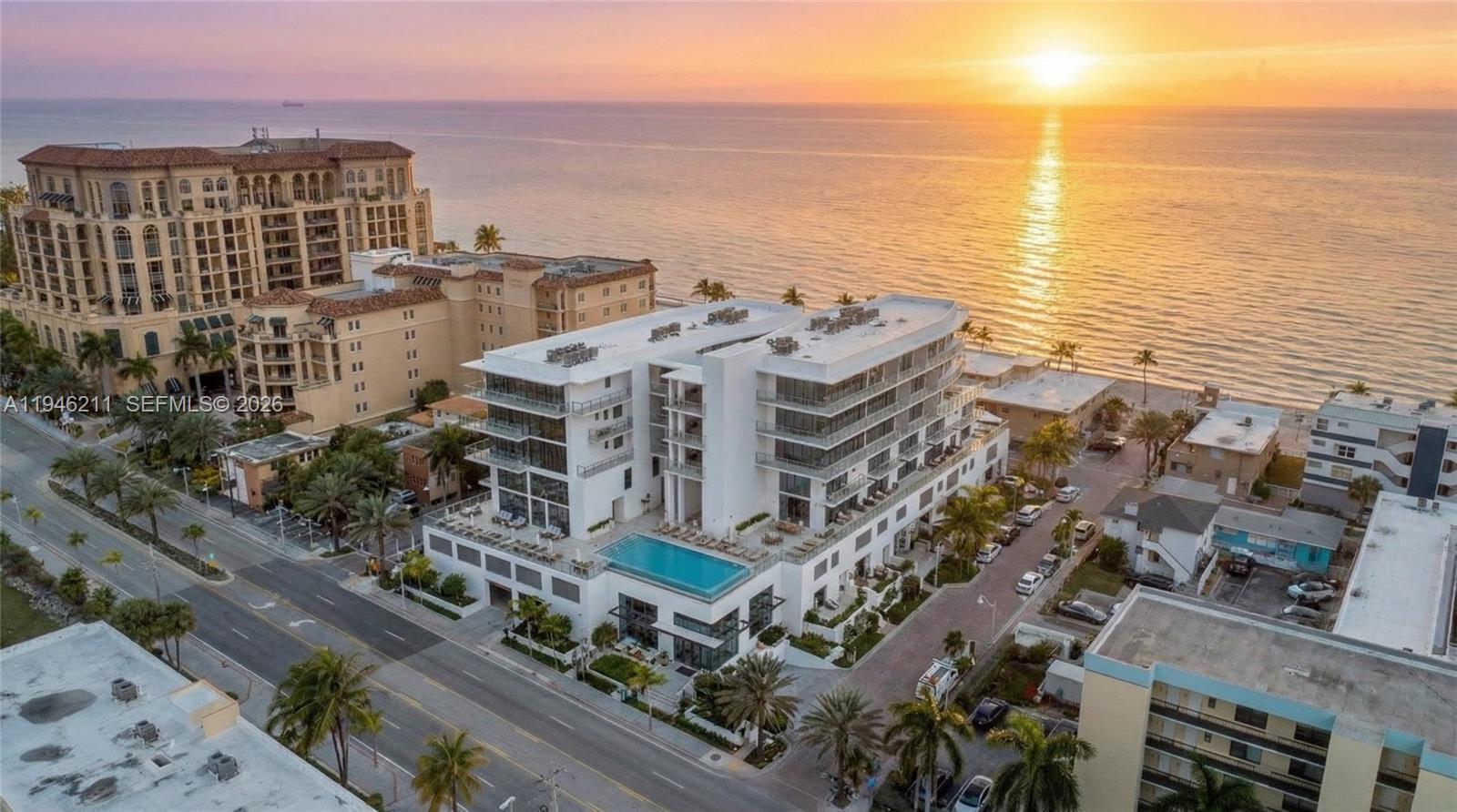 501 | 1BD / 2BA | 974 SF | South | 1 Parking Spot. Sun-drenched and
oversized—Residence 501 offers 974 SF in a 1- bedroom + 2 bathroom
format that feels closer to a small 2-bedroom in everyday usability. South
exposure brings stronger natural light, and the balcony becomes an
extension of the living space—perfect for golden-hour lounging after the
beach. The renderings reflect the interior direction: warm neutrals, soft
cove lighting, clean modern surfaces, and a polished, high-end calm that
reads “luxury”. The 2nd bathroom is a standout feature in this size
category, making it much more guest- friendly. Boutique building
amenities include resort-style swimming pool, fitness center, sauna, cold
plunge, 24/7 front desk concierge and beach club service. Conviniently
located steps to the sand and the Hollywood Broadwalk, 10 minutes away
from FLL Airport. Flexible rental policy min 30 days. Delivery Q2 2026.
Renderings for illustration; subject to change.