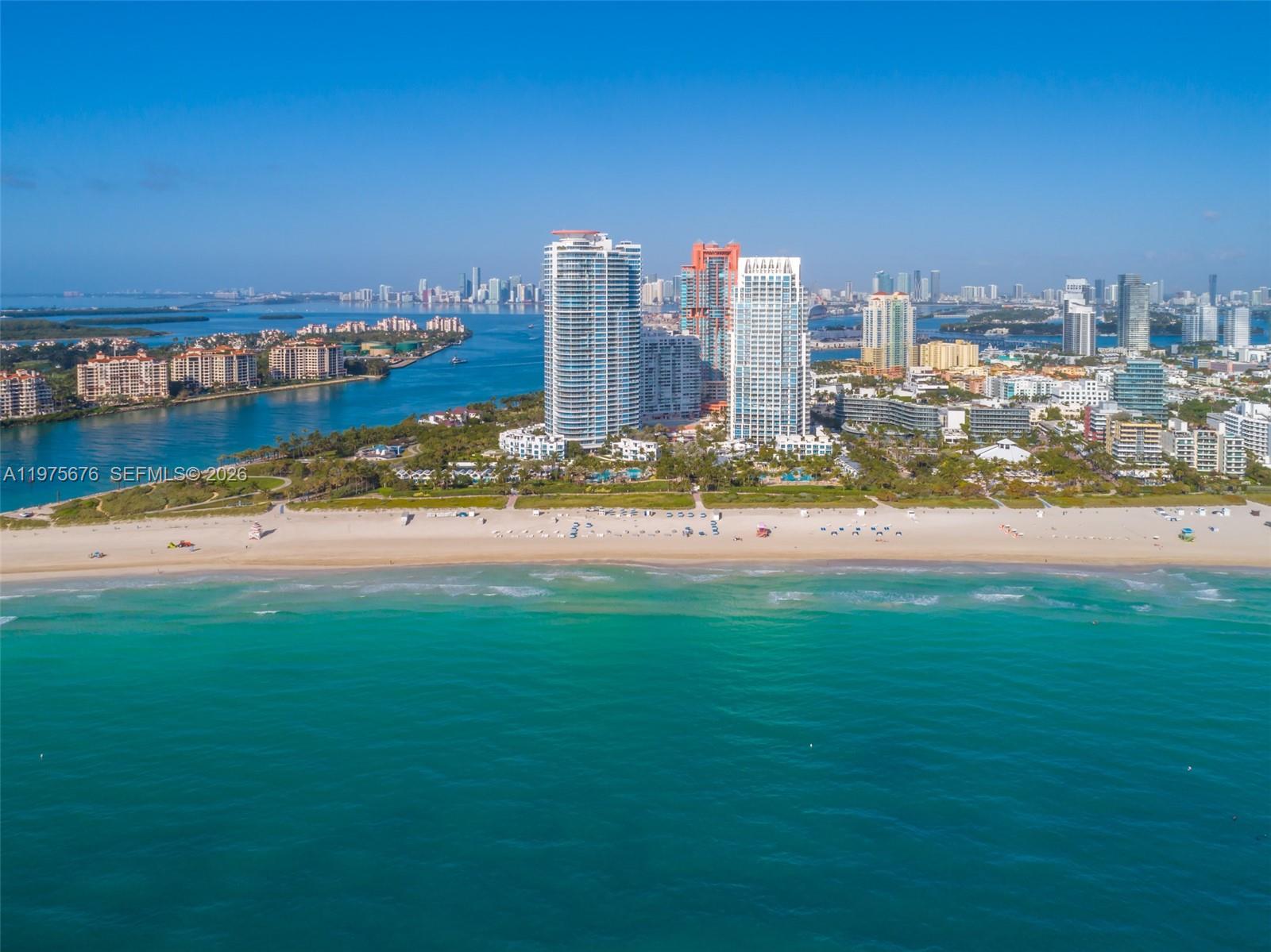Perched in the premier southwest corner of the Continuum South Tower, Residence 2604 commands unobstructed south and west exposures, the most desirable vantage points in the building.  Start your morning with dazzling sunrises over the Atlantic and enjoy natural light throughout the day, ending with spectacular sunsets over the Miami skyline. Two expansive terraces showcase panoramic views of the beach, ocean, fisher island, passing cruise ships, and the glittering skyline of Miami, true indoor-outdoor living with some of the most iconic vistas in Miami Beach. Set within 12 acres at the southernmost point of South of Fifth, the Continuum offers the largest oceanfront parcel in Miami Beach and a private, gated, five-star lifestyle directly on the sand, featuring two lagoon-style oceanfront pools, an on-site restaurant, beach club, spa, fitness center, and tennis center.
Just steps away, South of Fifth’s renowned dining scene includes Joe's Stone Crab, Milos, Carbone, Prime 112, and Call Me Gaby along with casual cafés and waterfront favorites all within walking distance. Enjoy miles of oceanfront boardwalk just outside your door, perfect for a morning bike ride or an evening stroll, as well as nearby marina access for boating and charters. Continuum Residence 2604 offers not just a home, but the ultimate South of Fifth lifestyle.