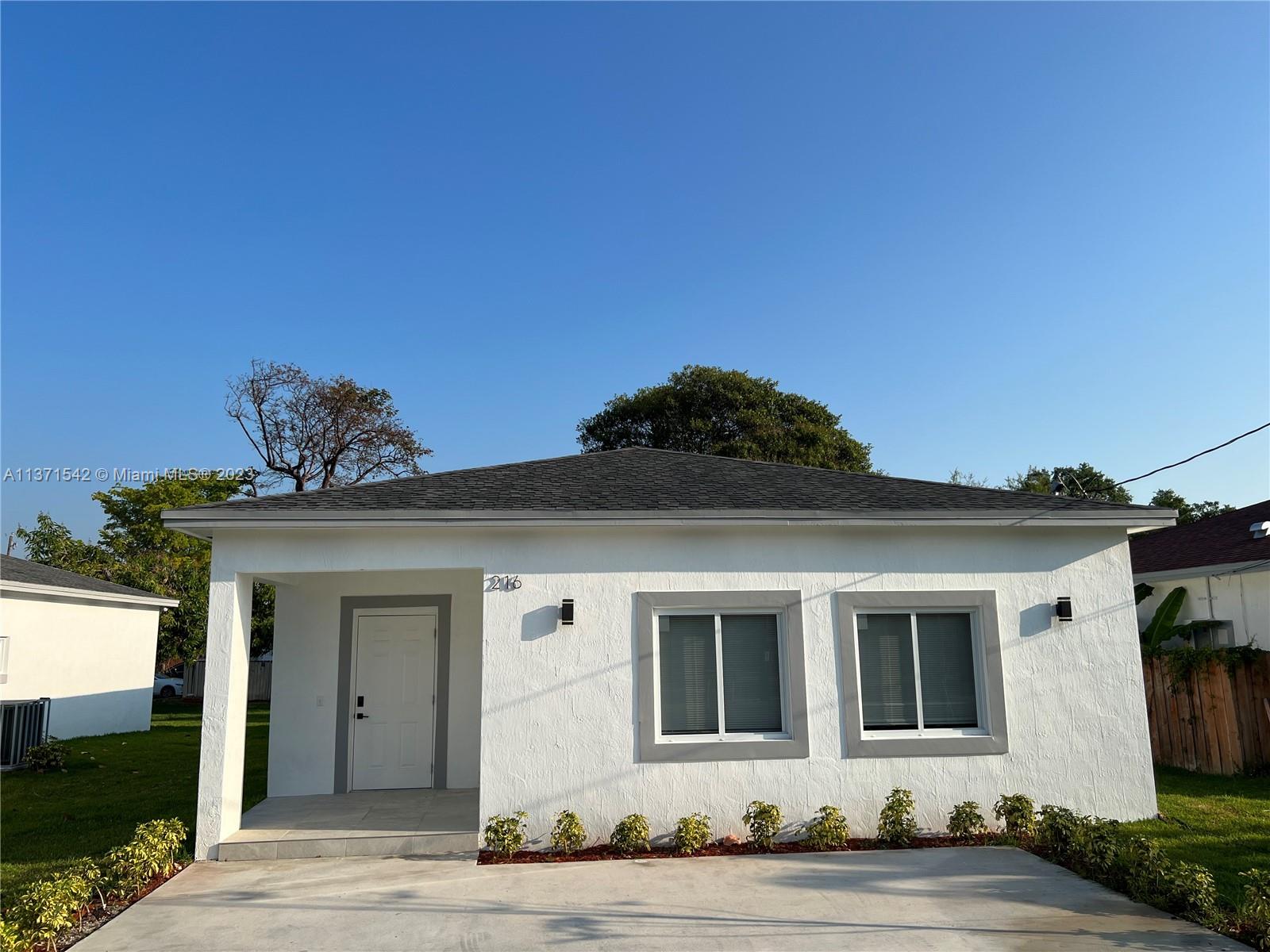 New Construction! Quiet street, beautiful house with modern finishes and open concept, 1560 SF.  Great location, close to Aventura Mall, beaches, access to highways and more.  3 bedroom, 2 full baths, equipped with brand new stainless steel appliances, granite counter tops, white kitchen, modern light porcelain floors throughout the home.  Impact windows huge backyard and large driveway.