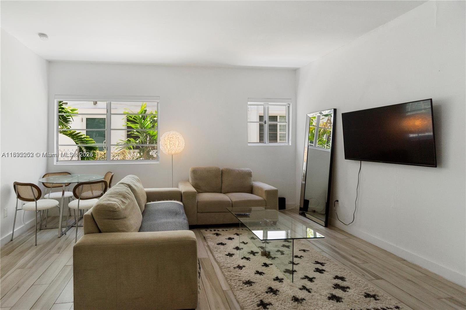 Great investment opportunity in Miami Beach! The flat is well divided and features wood ceramic floor all over, Italian style kitchen with stainless steel appliances, glass shower, washer and dryer. Wi-Fi included in the Monthly Maintenance. Elena condo is one of the best options to enjoy south beach with all the comforts and needs of a home, do not miss the opportunity to own it! Location is great, steps from Lincoln Rd mall and just a few blocks from the beaches. The apartment is rented until Sept 1st 2026 @ $1850/mo, 24h in advance notice for showings is required.