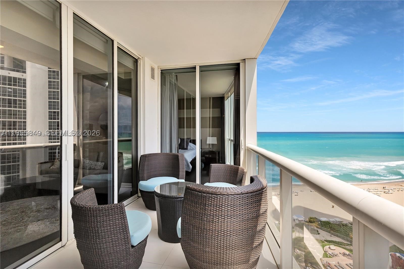 Live the Florida Riviera lifestyle at Trump Royale in Sunny Isles Beach.
This stunning 2-bedroom + den, 3-full-bath residence offers 1,434 sq. ft. of pure elegance and comes fully furnished and designer-decorated, with no expense spared. Perched on the 15th floor, the unit boasts breathtaking views of both the Atlantic Ocean and the Intracoastal, framed by rich dark flooring and an open, light-filled layout designed for comfort and style.
The spacious den features its own full bathroom, making it perfect for guests, a home office, or a third sleeping area. Enjoy the convenience of a washer and dryer in the unit and the effortless luxury of hotel-style services.
Trump Royale delivers resort-style living at its finest with direct beach access, a private Beach Club, multiple pools, beach and poolside food & beverage service, on-site restaurants, tennis courts, an ocean-view fitness center with classes, and a full-service spa with sauna and steam. Additional amenities include a state-of-the-art gym, spa, business center, and more.
Ideally located in the heart of Sunny Isles Beach, just minutes from Bal Harbour Shops, Aventura Mall, world-class dining, and shopping—this is truly one of the best locations in Sunny Isles.
Luxury. Location. Lifestyle. This is beachfront living done right.
