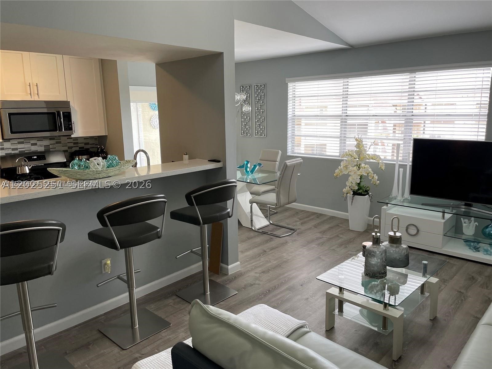 Available AUGUST 1- 2 assigned parking spaces, Beautiful & Spacious 2 Bedroom 2 Bath unit, on 3rd floor walk up(NO Elevator) High
ceilings, FULLY remodeled, quartz kitchen & vanity countertops, new stainless steel appliances, GAS STOVE, over
the range microwave, in unit W/D, life proof/waterproof vinyl plank flooring throughout, plenty of closet space,
walk-in master closet, walk-in master shower. Unit has large storage room inside enclosed(screened) ample
balcony.GREAT location, close to schools, W.Kendall Baptist Hospital, and shopping centers. Direct Access to
Hammocks lake, gym, clubhouse and pool. Located in the very desirable Hammocks community.Rent includes
water,sewage. Owner prefers long term lease w/ Renewal option for a second year.NO PETS.