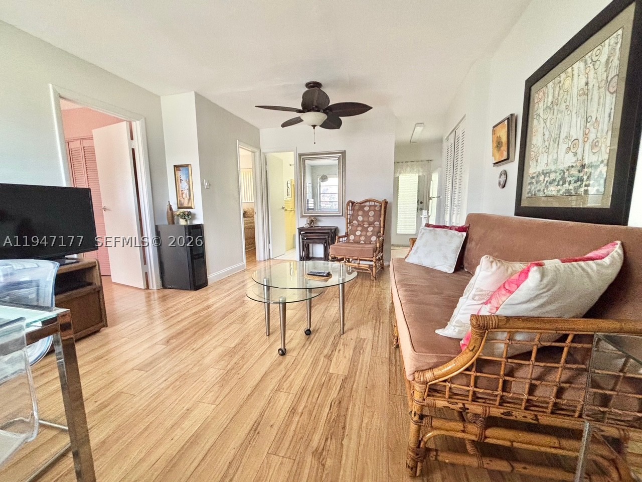 This charming one-bedroom apartment has been thoughtfully converted into a two-bedroom unit, offering a perfect balance of space & functionality. Located on the 2nd floor of a well-maintained, 2-story building, this bright apartment is in a quiet, residential area, providing a peaceful retreat while still being close to all the action of Fort Lauderdale. Enjoy the convenience of being within walking distance to shops, restaurants, 2 miles from the beach, short drive to the vibrant Las Olas area, where you’ll find dining, entertainment, & nightlife. Heated pool on site, picnic area, boat dock (possible wait list). One buyer must be 55+,land belongs to co-op. Can rent right away. Minimum lease 3 months. Don't miss out on this fantastic opportunity to own a well-priced, comfortable home in a prime location! Furniture is included!