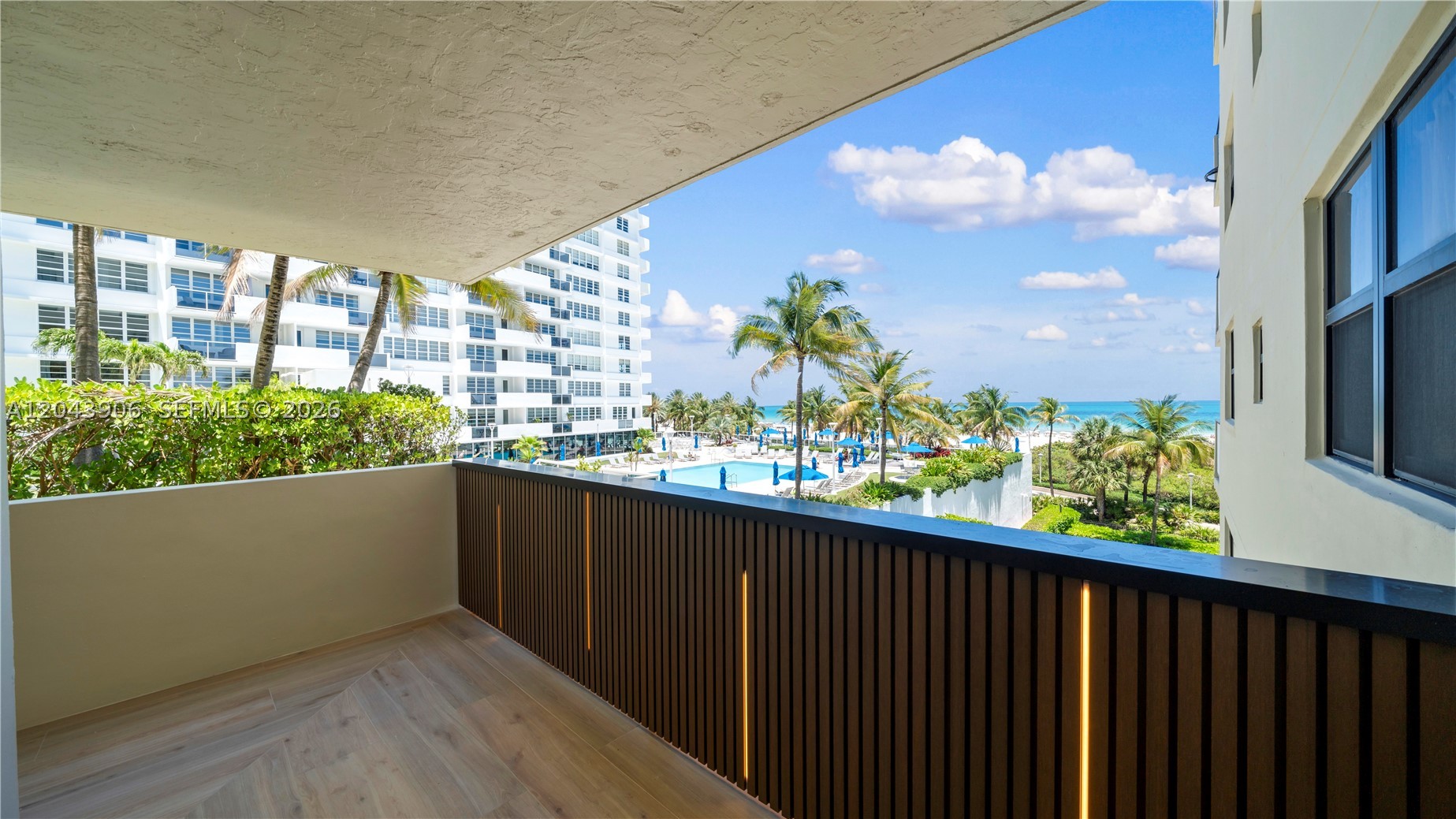 Welcome to resort-style living in the heart of South Beach at The Georgian - one of Miami Beach's most covetedaddresses. This stunning condo is the only completely gutted and fully renovated unit in the building. Every detailrebuilt from the ground up, from plumbing to sprinklers, making it truly turnkey and move-in ready. The kitchen isa showpiece, featuring Italian quartz countertops paired with a Café matte white appliances where even yourmicrowave and oven offer air frying capabilities. Brushed gold faucets and fixtures add a warm, designer touchthroughout, while the spa-inspired bath boasts a wall-mounted rain shower system and a tankless water heaterfor endless hot water on demand. The LG stacked washer and dryer complete this exceptional package. Enjoydirect ocean views from your balcony and step onto the sand with beach service included - two chairs and anumbrella daily, courtesy of your HOA. Located directly next door to the iconic Loews Miami Beach Hotel, home tothe legendary Rao's and six restaurant and bar concepts - fine dining, entertainment, the boardwalk. Lincoln Road,Ocean Drive, and world-class shopping are steps from your front door. Building amenities include a pool, fitnesscenter, and 24-hour security. One covered assigned parking space included. Minimum 6-month rentals allowed - asmart investment in one of South Beach's most sought-after areas. Professional pics coming soon.