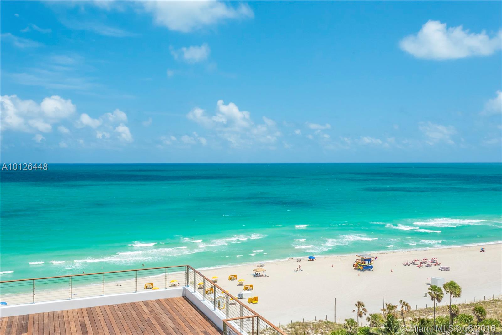 Spectacular unit at Beach House 8. These last floors of the project have great views of the ocean and skyline A truly beautiful floor plan with 4 bedrooms and 4 bathroom, Boffi kitchen, white Italian marble and Crestron system High ceilings and s liding doors throughout . One residence per floor, private pool side cabanas, beach and pool service and 2 underground parking spaces per unit Over 1000sq ft of terrace space.