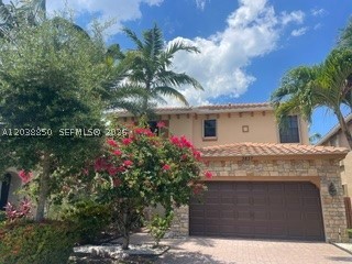 RARE 5 bedroom/3 bath pool home in a very private Boynton Beach community on a cul de sac.  Great floor plan with one bedroom and full bath downstairs and 4 bedrooms upstairs, large open kitchen/granite with large family room opening out to pool and spa.  Owner basically only used the downstairs portion of this expansive home upstairs hardly used. Laundry room up stairs for greater convenience. Pool and spa are beautiful  very private and fenced backyard. Beautiful front porch and parking for 5 cars. (2 car garage, 2 cars in driveway and one in the street) Small community very well located. Low maintenance $180/monthly includes lawn care etc. Close to everything.