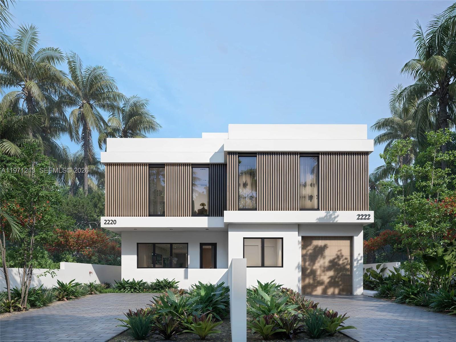 Stunning modern three-story residence with 4 bedrooms + Den and 3.5 bathrooms + ROOFTOP DECK & POOL. featuring clean architectural lines and sophisticated design throughout. This thoughtfully designed home offers an open-concept layout with expansive living spaces, soaring ceilings, and abundant natural light on every level. The main level showcases a spacious living area with floor-to-ceiling sliding glass doors overlooking a private pool and landscaped yard, creating seamless indoor-outdoor flow. Designer finishes include large-format tile flooring, custom wood accent walls, recessed lighting, and sleek contemporary fixtures. The chef’s kitchen features custom wood cabinetry, a waterfall-edge island, quartz countertops, integrated cooktop, under-cabinet lighting, and minimalist hardware for a clean, modern look. Upstairs, generously sized bedrooms offer oversized windows and a bright, airy feel. The primary suite includes a spa-inspired bath with a freestanding soaking tub, glass-enclosed walk-in shower, dual vessel sinks, and modern tilework. The third level features a rooftop deck with outdoor kitchen, ideal for entertaining or relaxing while enjoying open views. Outdoor living continues with a private pool and water feature, covered patio, and second-level balcony. Lush tropical landscaping enhances privacy and creates a true resort-style ambiance—an exceptional blend of contemporary design and functional luxury.