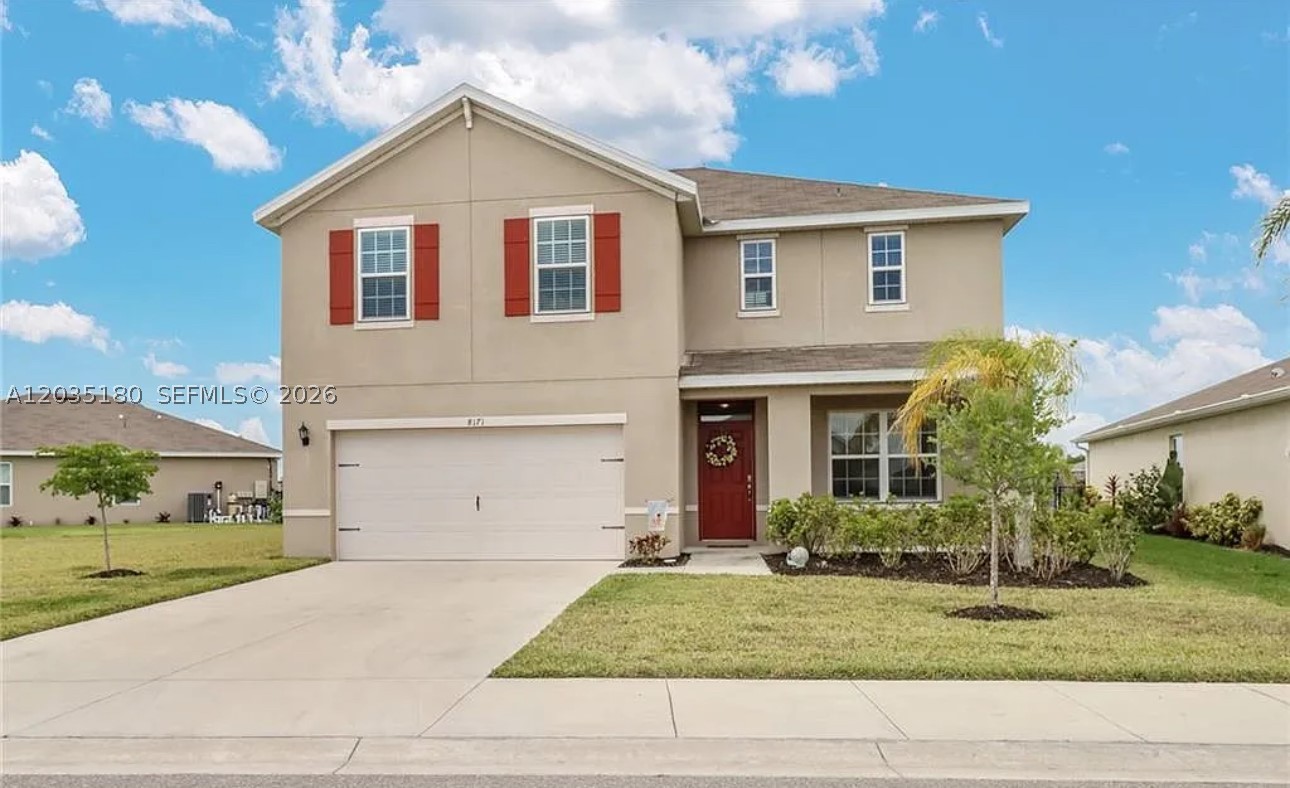 Welcome to TownLakes Community in beautiful Lehigh Acres, Florida. This exquisite 2,470 sq ft residence has 4 bedrooms and 2.5 bathrooms and is located in a gated community. This home is ideally positioned along the lake. This home offers a huge backyard, perfect for a future pool. The main level has an open floor plan with eat-in kitchen, den, family room and half bath. The second floor laundry room has washer and dryer hook-up. The master suite is large enough for a king sized bed, has walk-in closet and bathroom. The roof was replaced in 2023 and the entire exterior was painted in December 2023. This home offers low HOA and no CDD. This community is located near shops, parks, schools and Southwest Florida International Airport. This home won't last. Schedule your showing today!