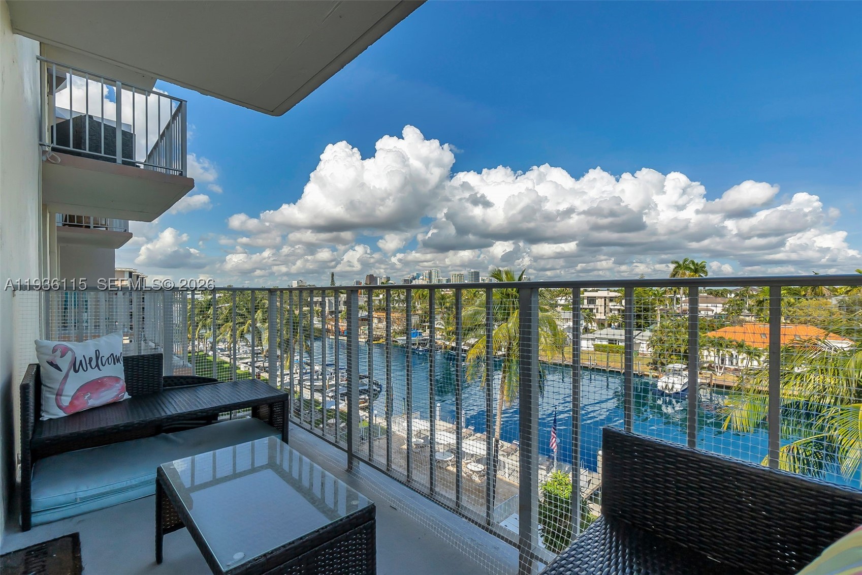 Million dollar views from this waterfront 1/1 gem.  Move right in or lease right away for a minimum 30 days. Beautifully remodeled with a Caribbean flair with all work permitted. All hurricane impact glass. Newer AC (2023),water heater (2025) & electrical panel (2023).  Turnkey and fully furnished. Open kitchen features new appliances & marble counter tops. Master bedroom with walk-in closet & designer bathroom with large walk-in shower.  Amenities include heated & cooled pool & outdoor BBQ area. Dock slips (9' x 35') with no fixed bridge available for lease. No pets permitted.  Prime Harbor Beach location less than 15 minutes from the beach, shopping & downtown FTL.