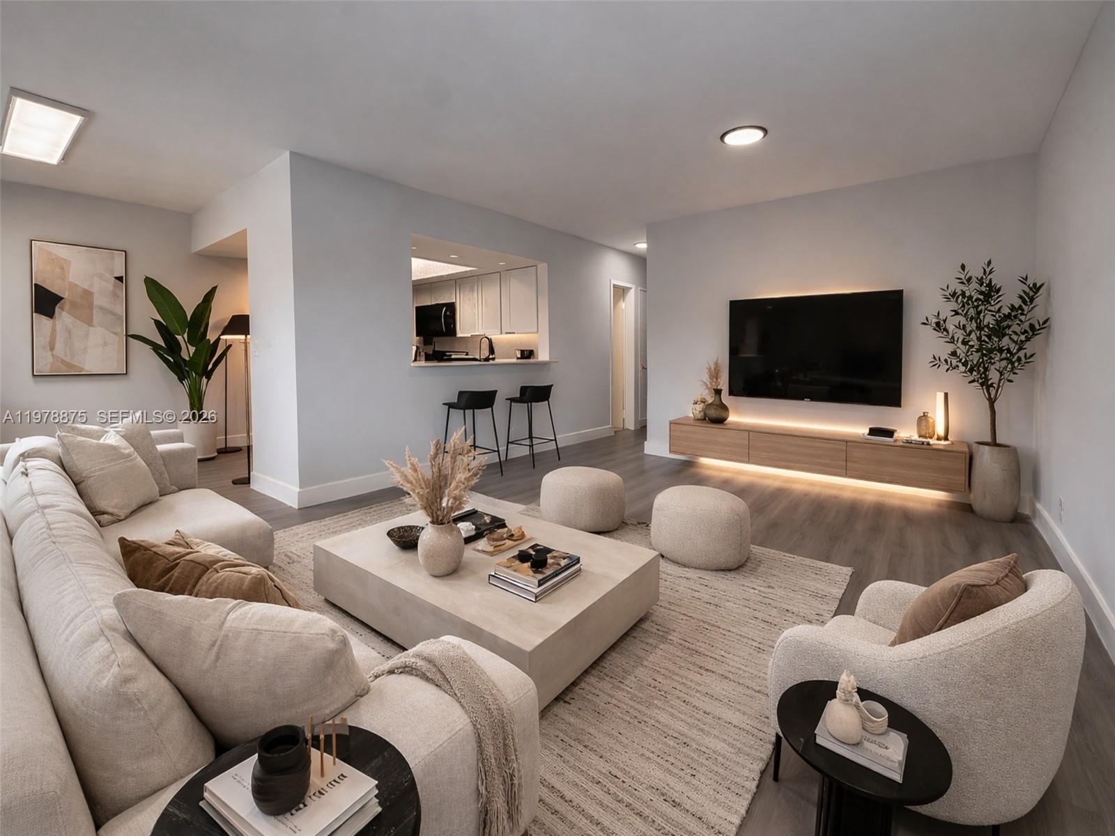 Fully renovated 2-bed/1-bath condo with  870 sq ft of living space and a well-designed layout.

The unit features a modern kitchen and impact windows and doors. Move-in ready condition with updates that allow the next owner to enjoy the property with minimal maintenance for years to come.

Investor-friendly opportunity with the ability to rent immediately. 

The unit includes assigned parking and offers stunning views of the pool and garden. The community features a pool, barbecue area, and spacious waterfront garden with waterfront seating areas, providing pleasant outdoor spaces overlooking the water.

Located in a prime Hallandale Beach location, within walking distance to the beach, as well as cafes, restaurants, supermarkets, fitness centers, and shopping, providing convenient access to everyday services and the beach area.