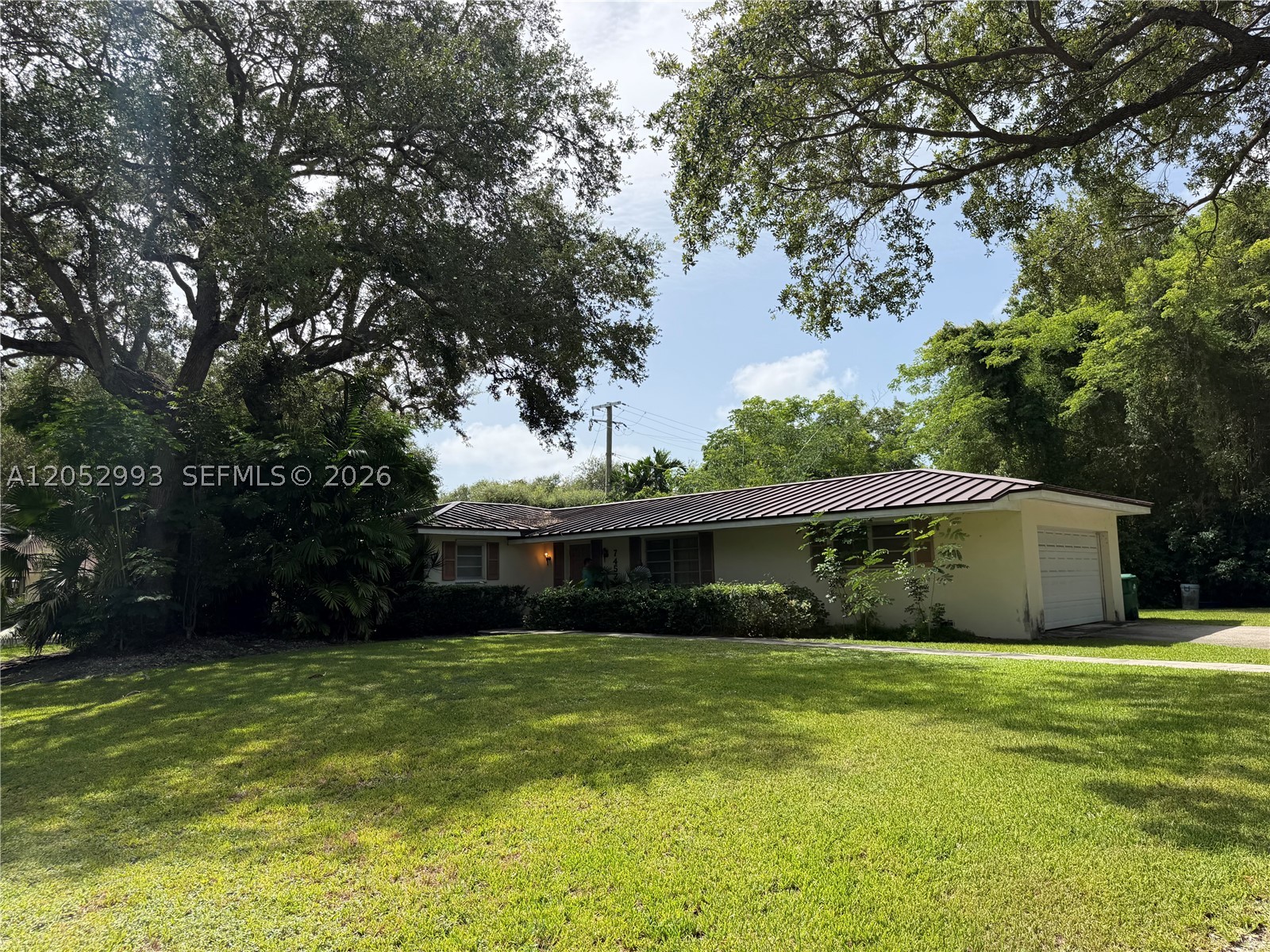 Amazing opportunity to make this your dream home! Steps away from Deering Estate. Home has is blank canvas ready be remodeled. Corner Lot on a very quiet street with plenty of mature trees. New Metal Roof. This is a Cash Only Sale.