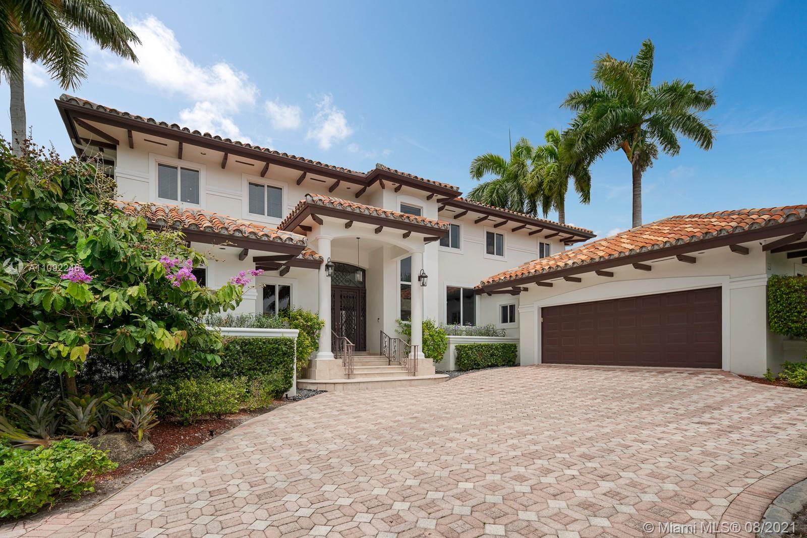 This beautiful 6 bedroom 5 1/2 bathroom Mediterrenean style home is located in one of Coral Gables most sought after gated communities Islands of Cocoplum. The home sits on a quiet cul-de-sac with backyard access to the clubhouse, gym, basketball courts, pool & childrens playground. Other amenities include guardhouse w/ gated entry, 24hrs security, patrols, first class lighted clay tennis courts & volleyball court. New kitchen w/ viking appliances, large island & eat-in kitchen opened to family room with spectacular view of terrace with pool & built-in grill. 2 bedroom, 2 1/2 baths & laundry room located on 1st floor. Large Master bedroom w/ sitting area & spa-like bathroom. Formal dining & living room with wet bar & wine cooler for entertaining. A truly great family home!