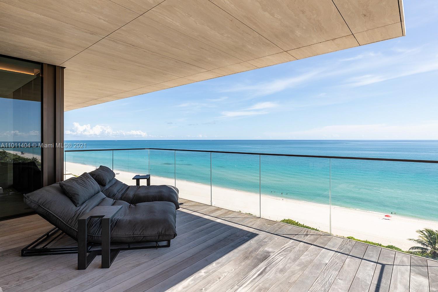 ARTE, a boutique collection of 16 oceanfront residences by Citterio & Viel in collaboration with Kobi Karp. Arte features exquisitely finished, flow-through residences boasting gracious living areas and expansive terraces with direct ocean and sunset views. Residences feature private elevator finger recognition entry, gas stoves, and temperature-controlled parking. Full service building with rooftop tennis court, outdoor and heated indoor pools, children's play room and direct beach access. Residence designed by Vesta Furniture offering Immediate occupancy. *Price with furnishings is $11.85M   Residence offers 3126 SF Interior with expansive corner terraces of 750 SF Exterior
