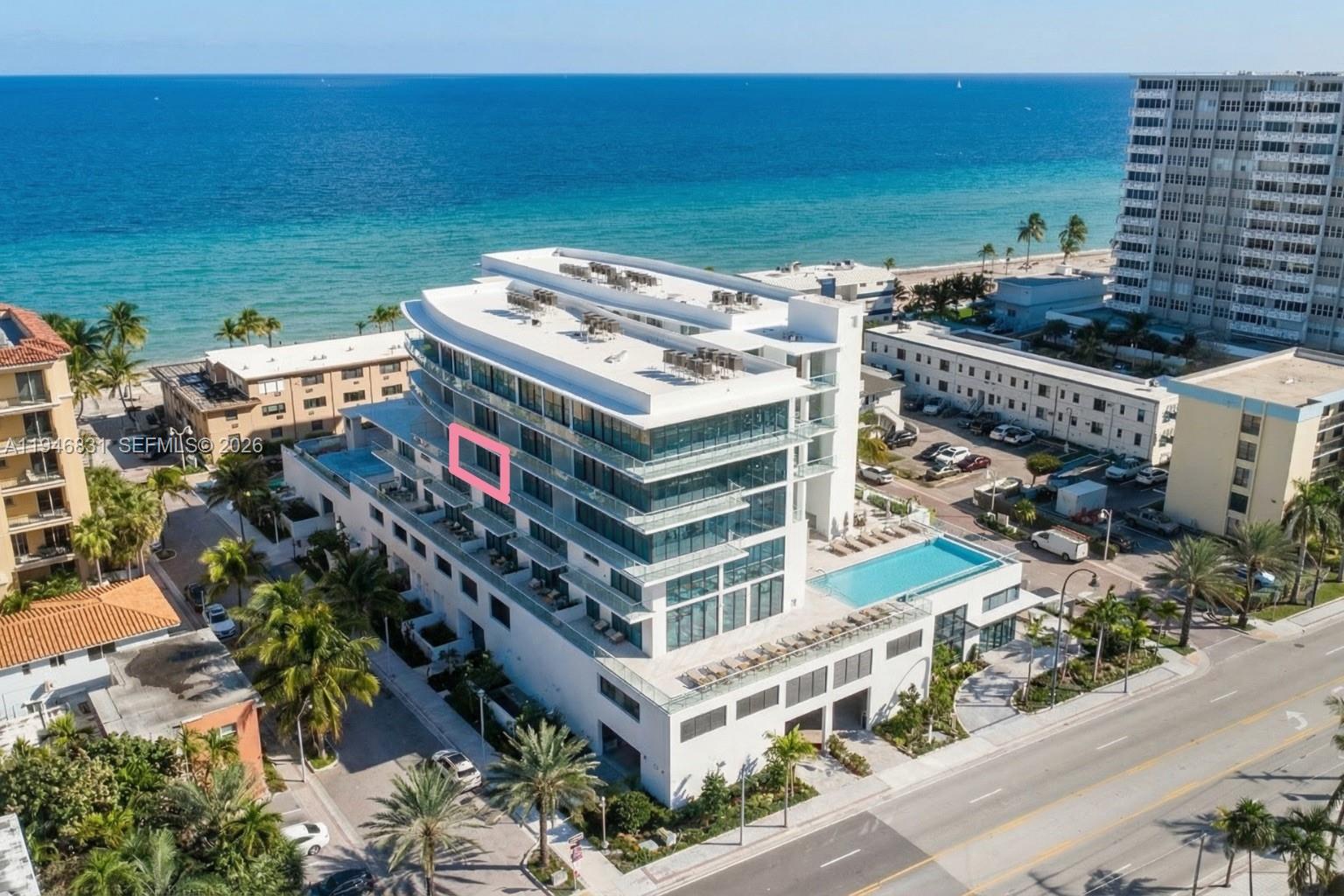 507 | 1BD / 1.5BA | 883 SF | North | 1 Parking Spot. Best entry point into
ETURNA Beachside — a brand-new boutique luxury building on the ocean side of
A1A with just 36 residences. Residence 507 is an efficient, bright 883 SF 1-
bedroom + powder room layout that lives larger than expected thanks to a
clean open-concept living/dining core and a private balcony for ocean air and
sunset stroll energy. The half bath is a major lifestyle upgrade—host without
giving up your primary suite. Interiors are designed in a modern, minimalist
palette with floor-to-ceiling impact glass, sleek finishes, and the kind of soft,
recessed ceiling lighting shown in the renderings that makes the space feel
elevated at night. Amenities include a sun deck + resort-style swimming pool,
fitness center, sauna, cold plunge, 24/7 front desk concierge and beach club
service. Steps to the sand + Boardwalk; minutes to Aventura, Ft Lauderdale &
FLL. Flexible rental policy min 30 days. Delivery Q2 2026. Renderings for
illustration; subject to change.